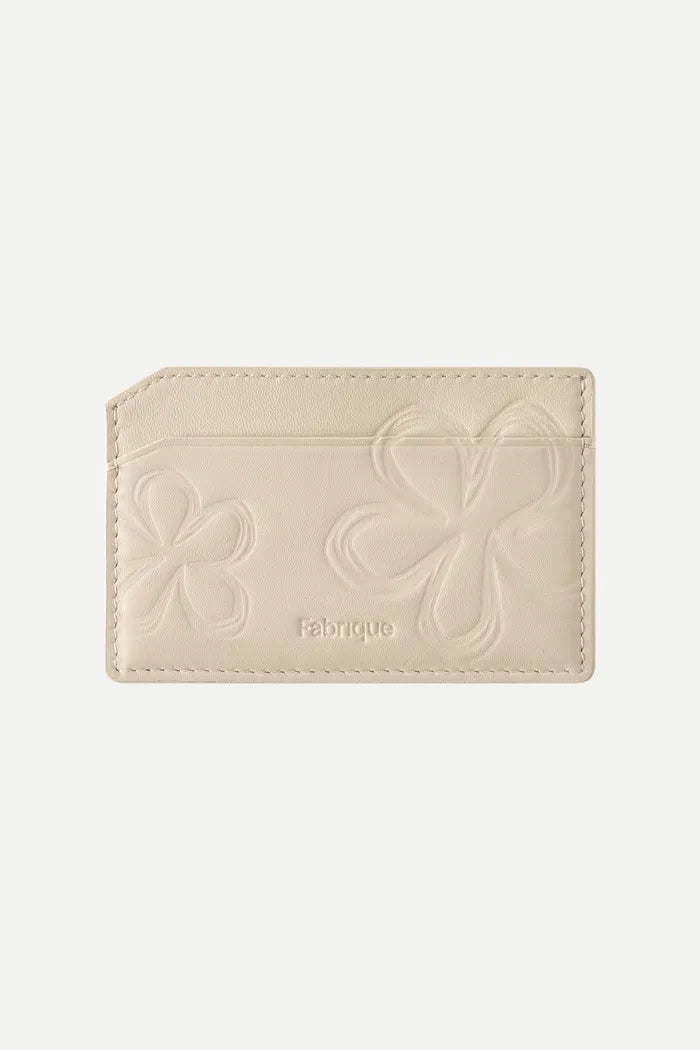 Bevel Double Layer Card Holder in Calfskin Leather