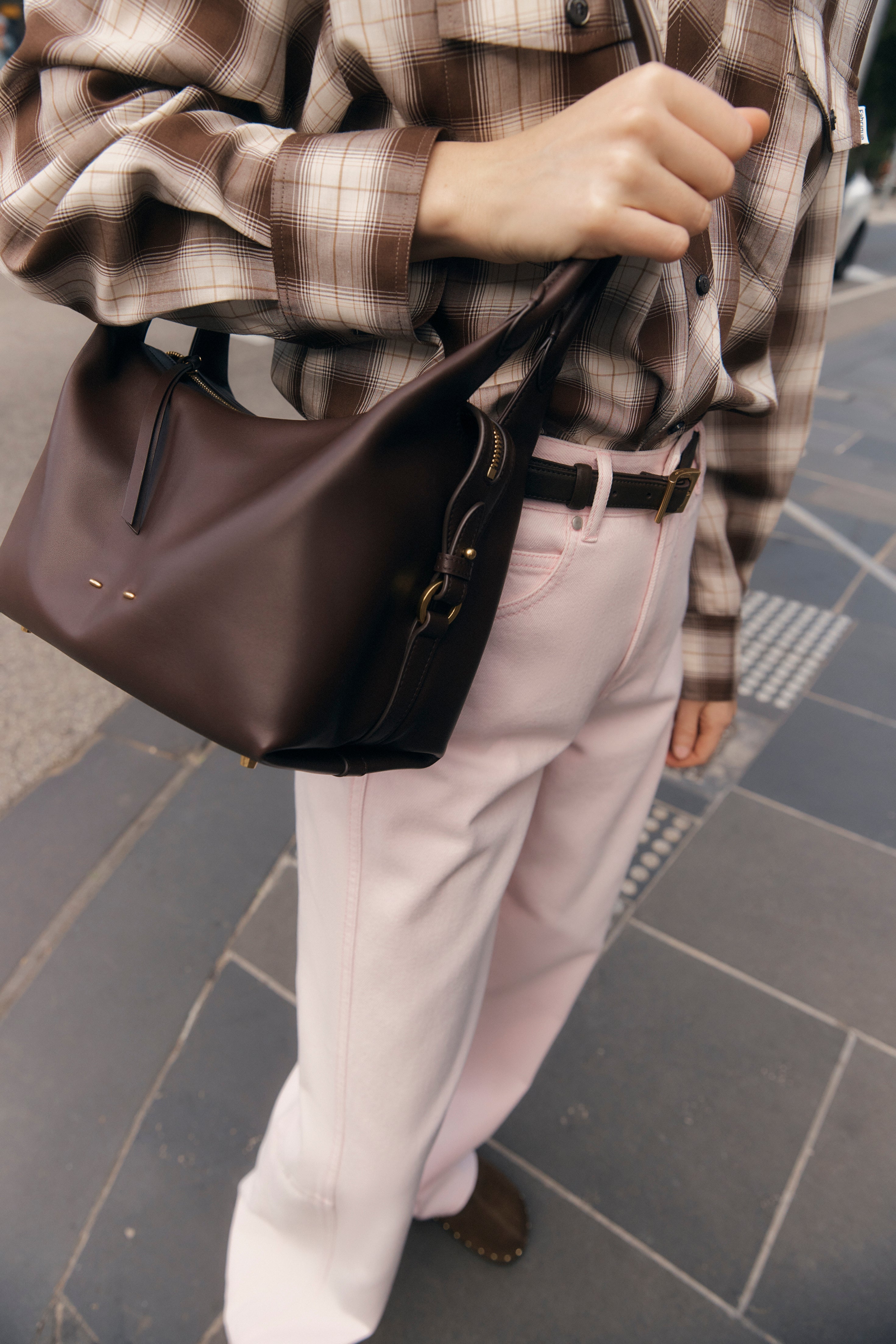 Clio Slouchy Swing Bag in Smooth Top-Grain Leather