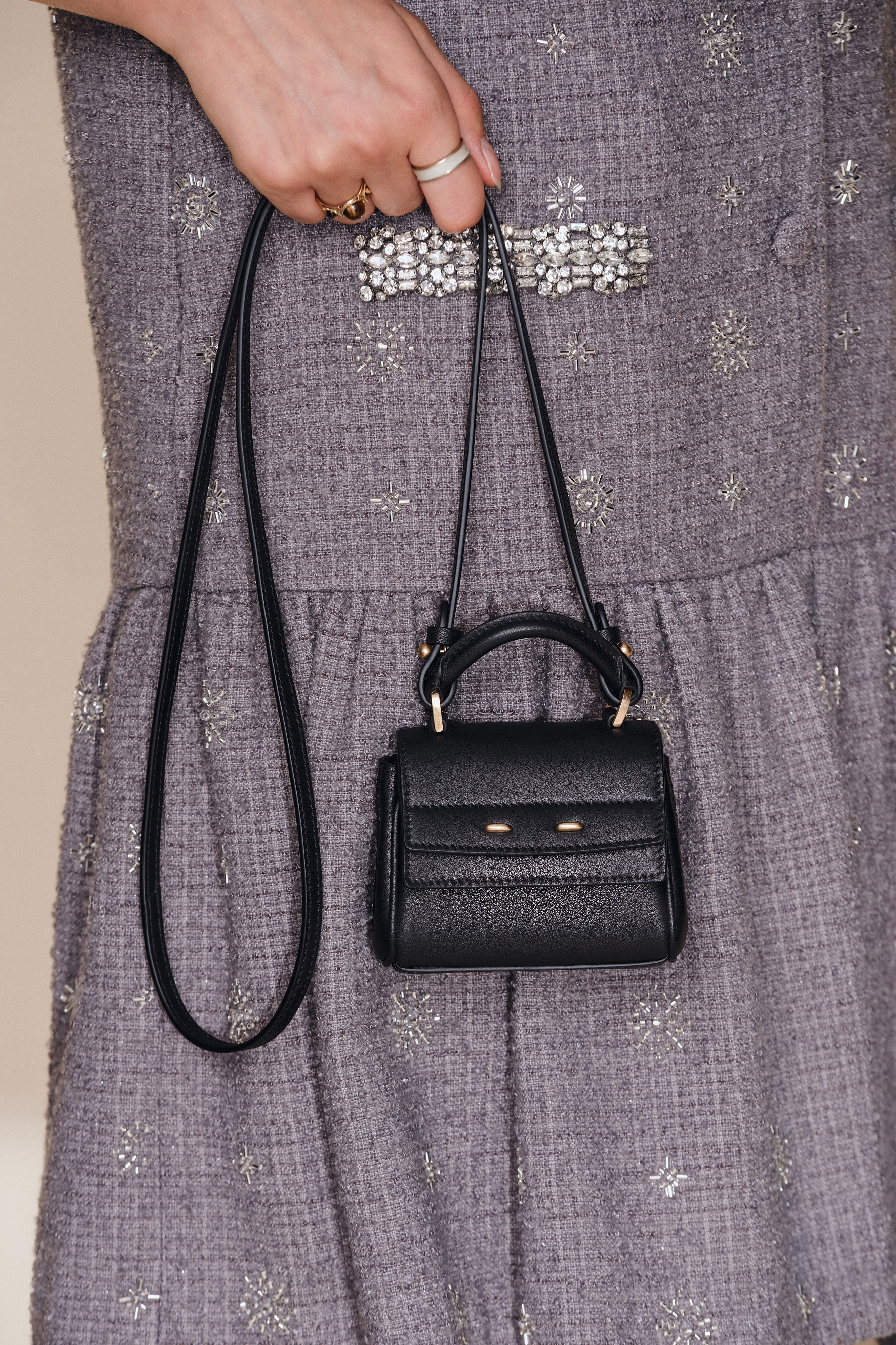 Rialto Mini Charm Bag in Top-grain Nappa Cowhide Leather