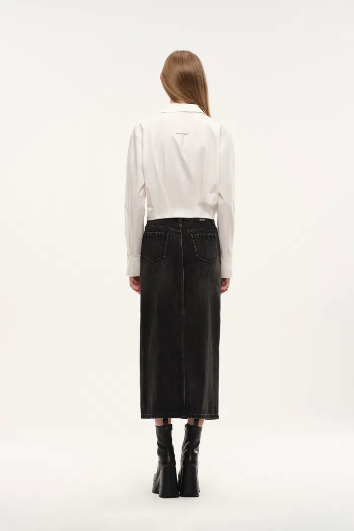 Tessera Pleated Crop Shirt in Cotton