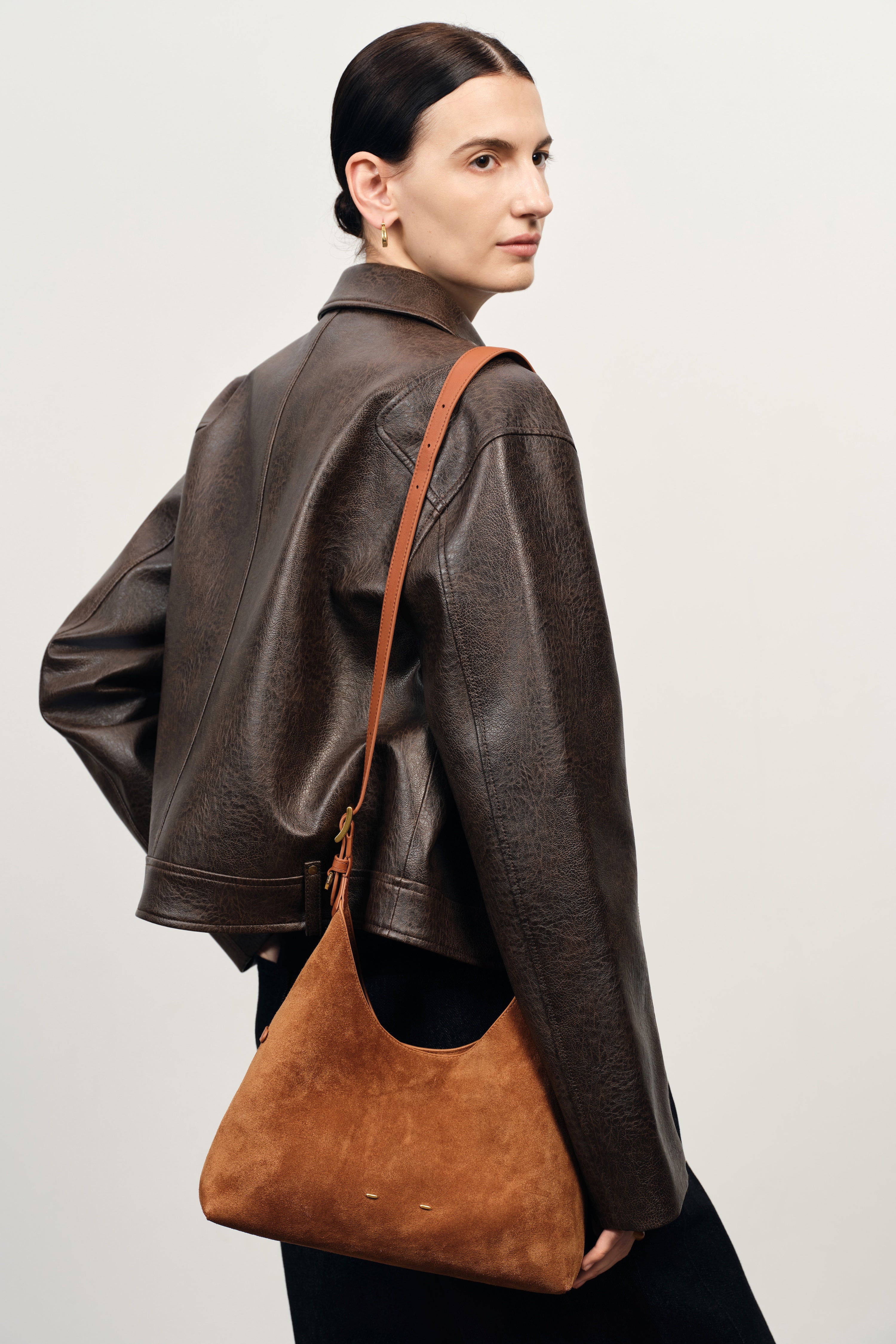 Duomo Small Hobo Bag in Suede