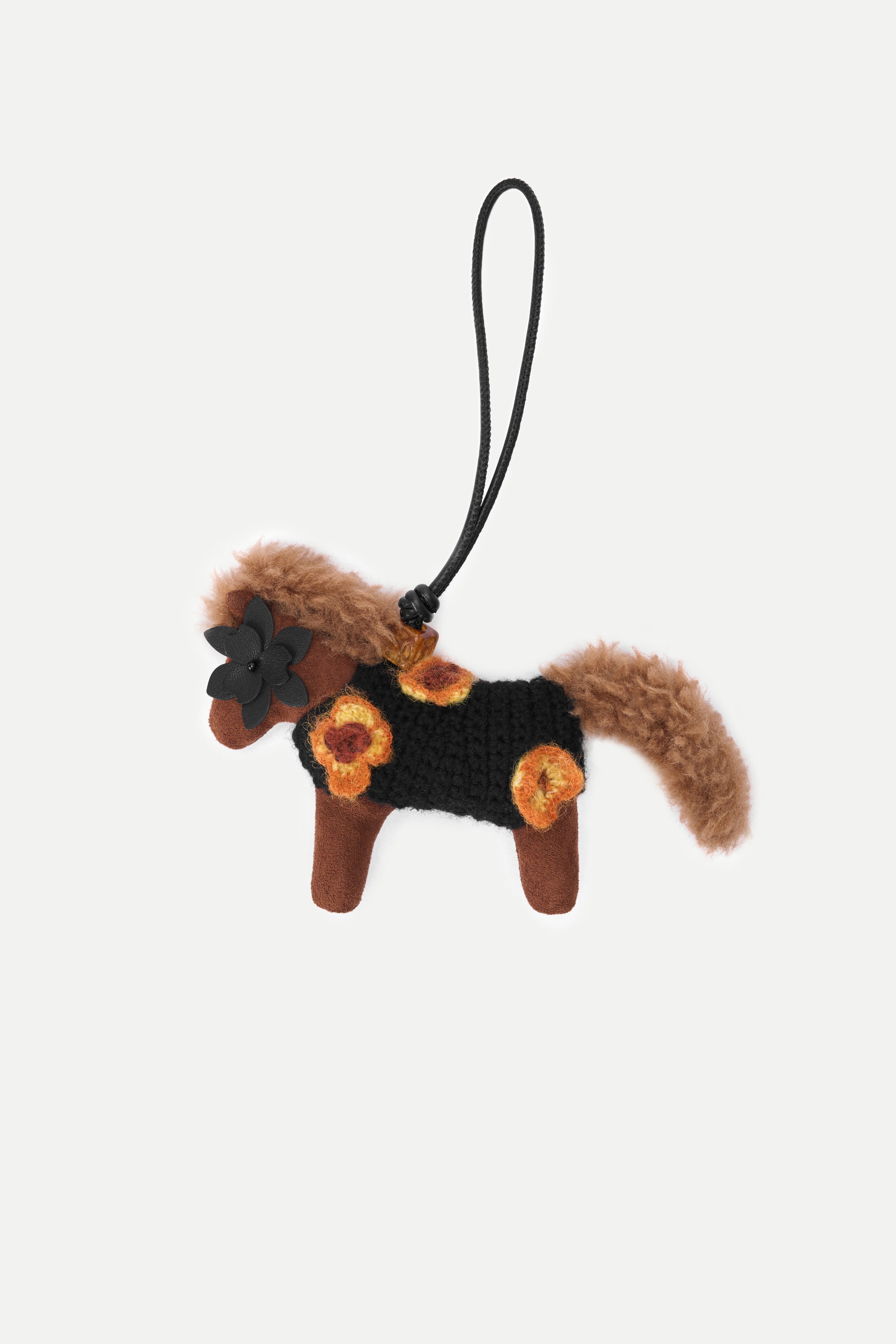 Pegasus with Flower Eye Crochet Bag Charm