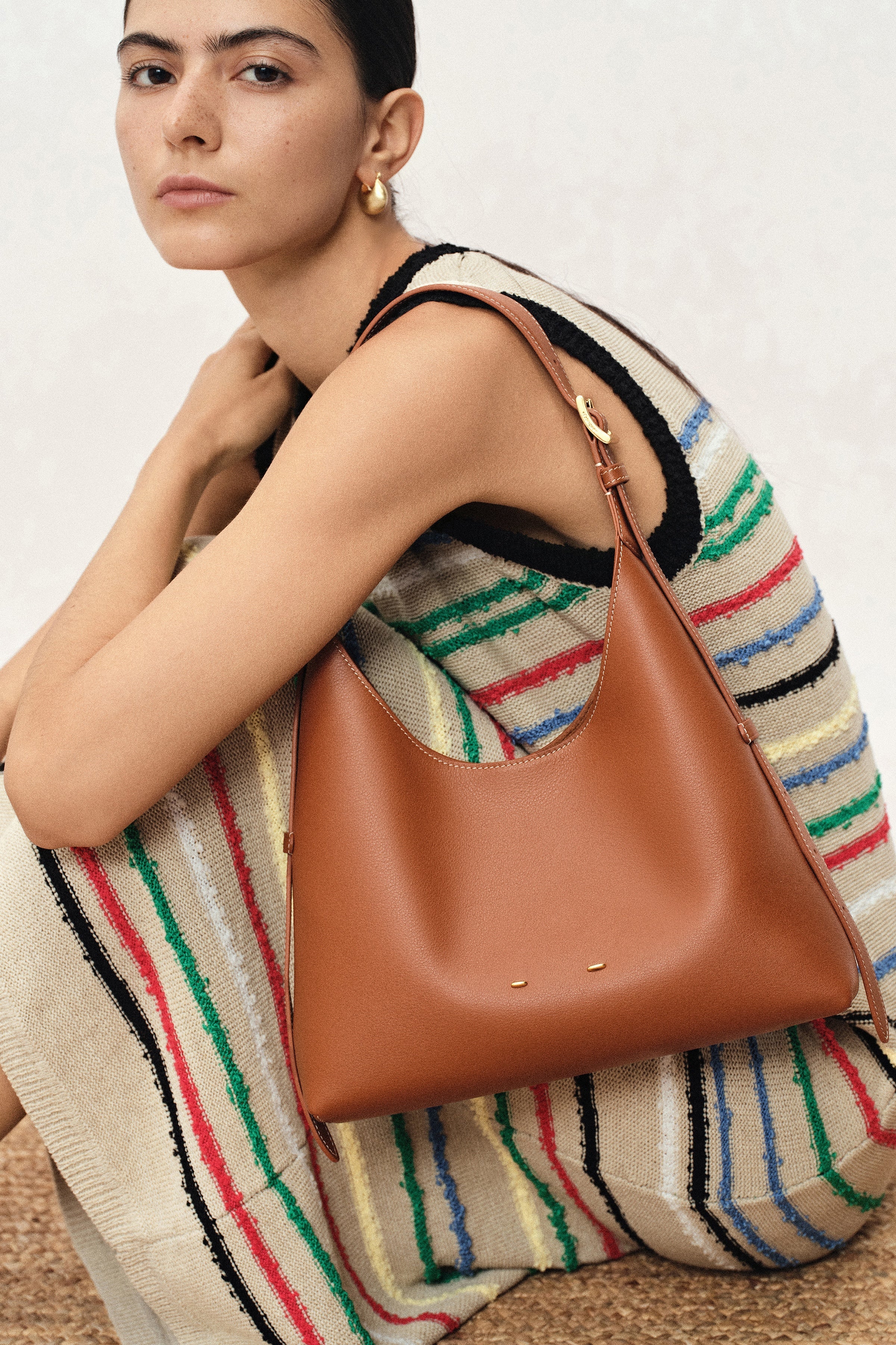 Duomo Small Hobo Bag in Nappa Leather