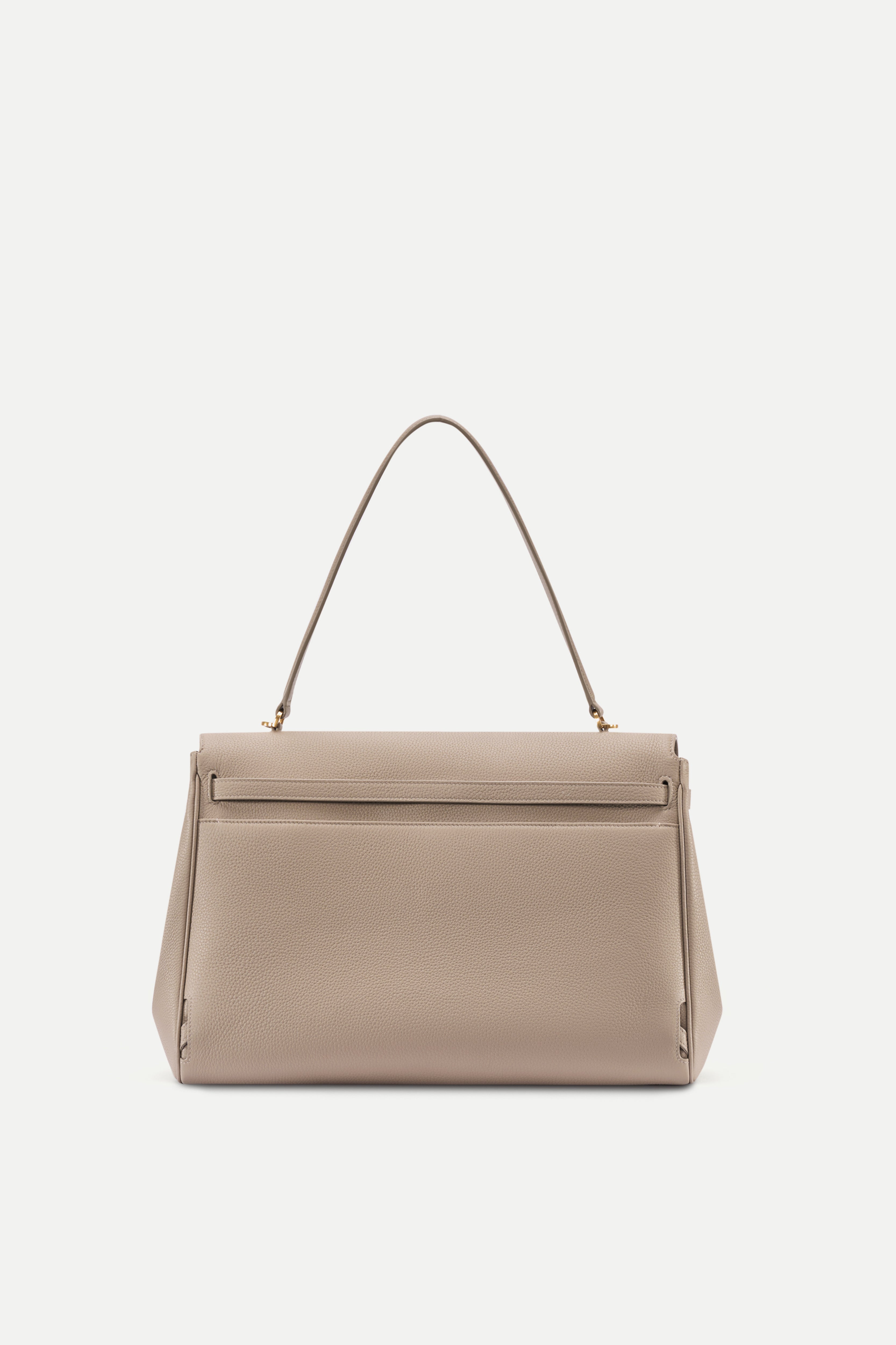 Rialto Double Flap Handbag in Pebble-Grain Top-Grain Cowhide Leather