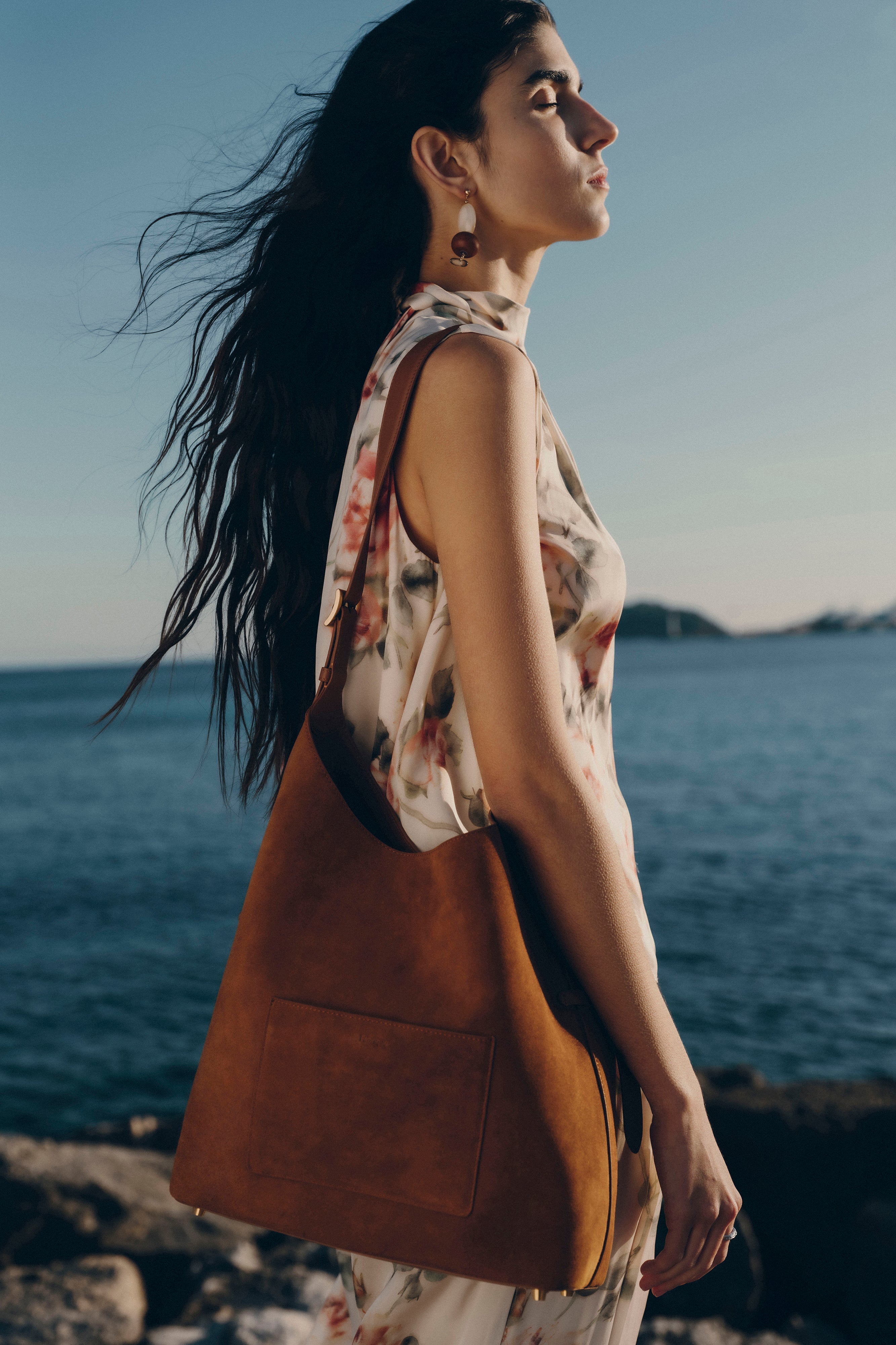 Duomo Medium Hobo Bag in Suede