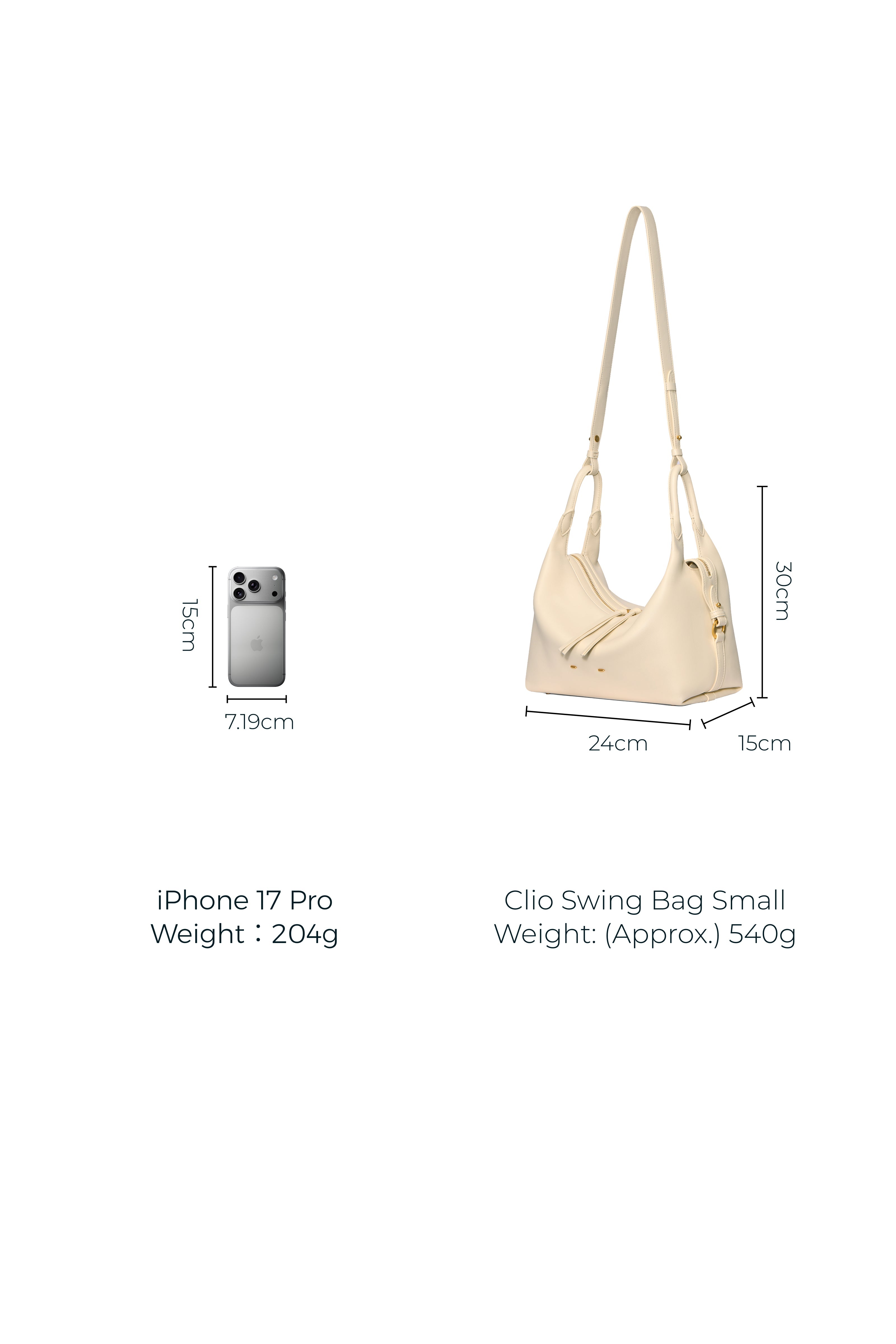 Clio Slouchy Swing Bag in Smooth Top-Grain Leather