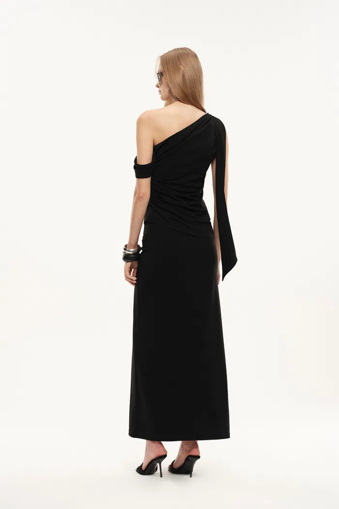 Overture One-Shoulder Ruched Top in Four Way Stretch Fabric
