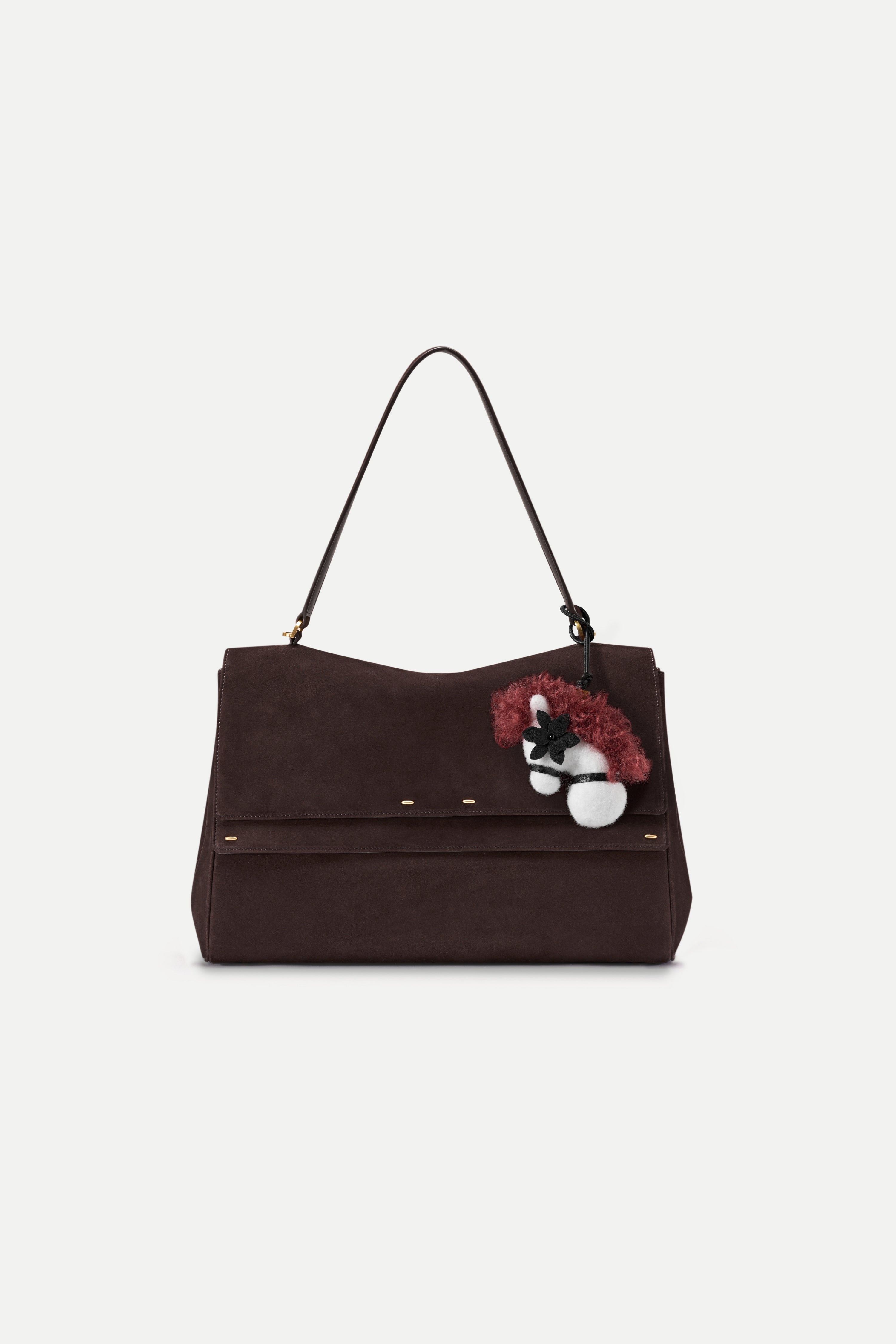Sita Pony Bag Charm in Wool Felt and Leather