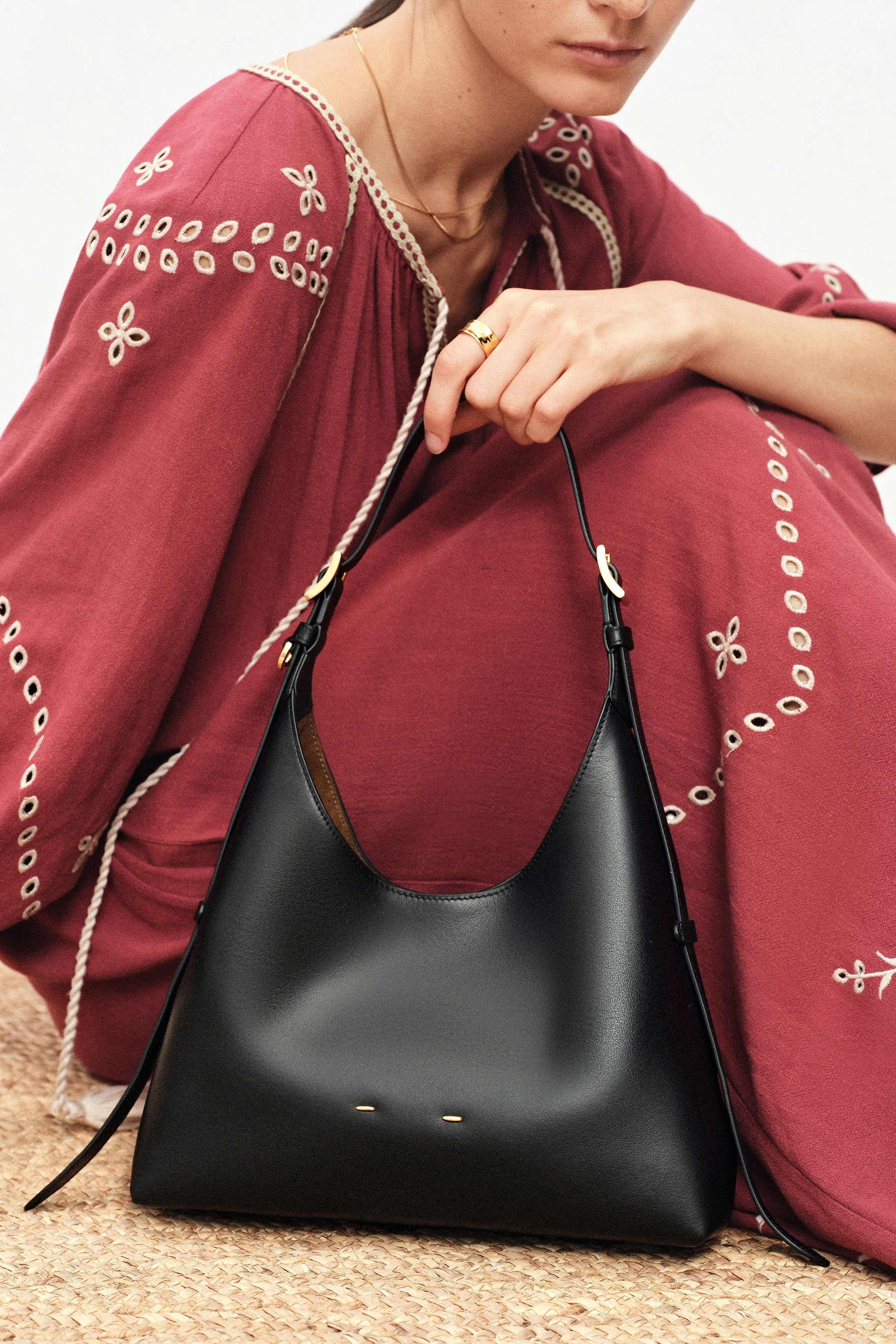 Duomo Small Hobo Bag in Nappa Leather