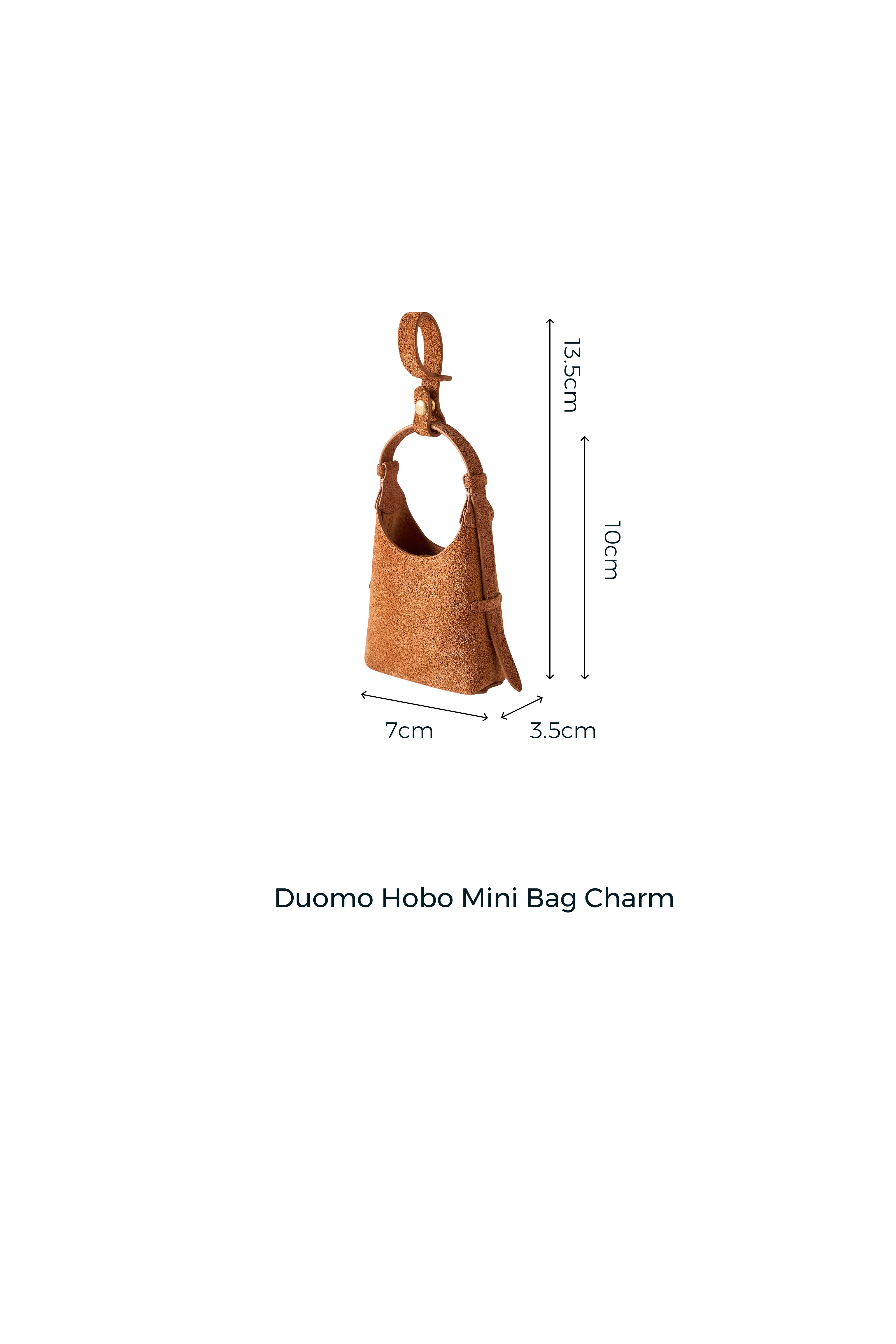 Duomo Mini Bag Charm in Suede Leather