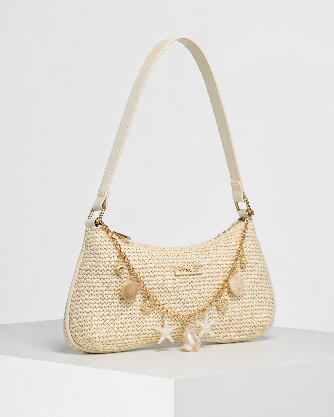 VYNCCO Woven Tote Bag with Matching Pouch