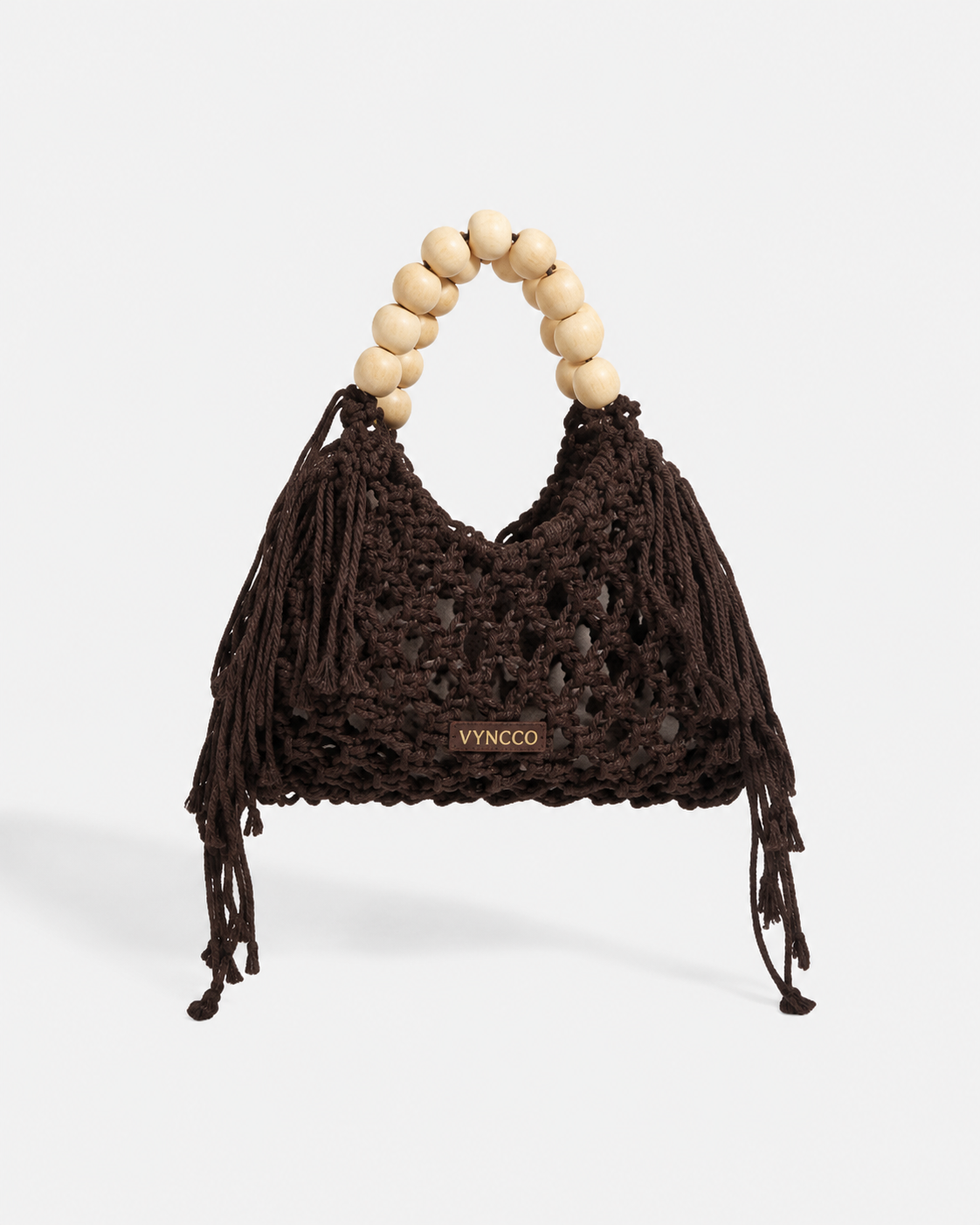 VYNCCO Beaded Macramé Fringe Bag