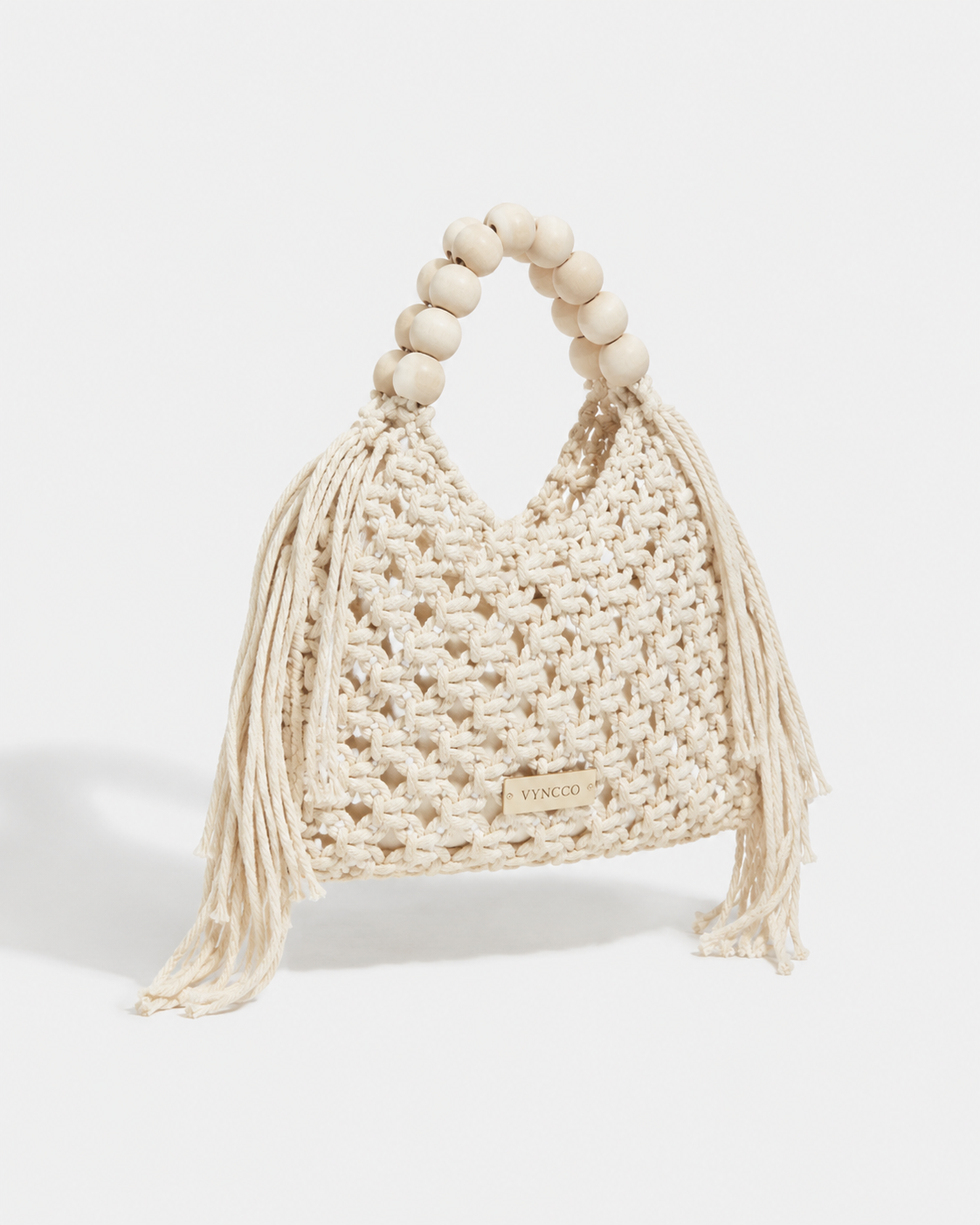 VYNCCO Beaded Macramé Fringe Bag