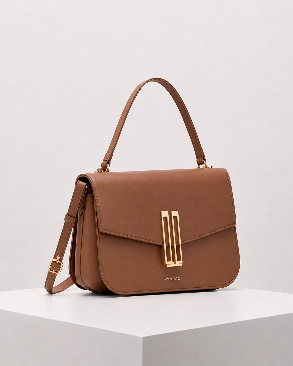 VYNCCO Sculpted Leather Top Handle Bag