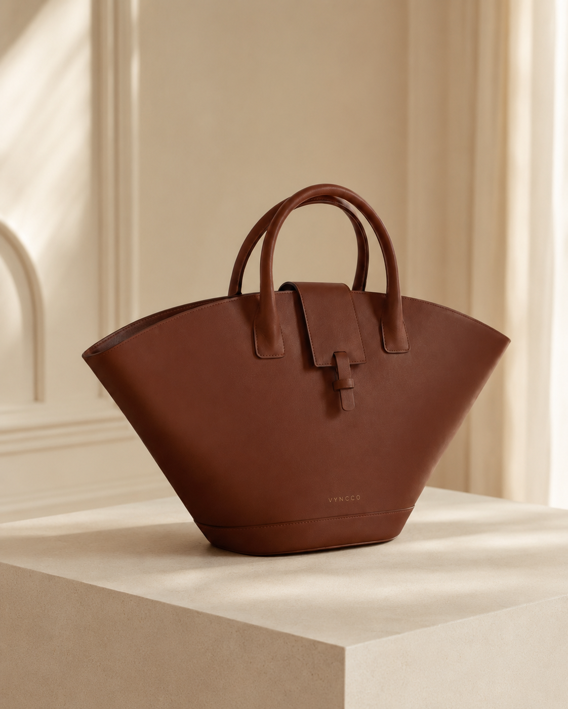 Sculpted Leather Top Handle Bag