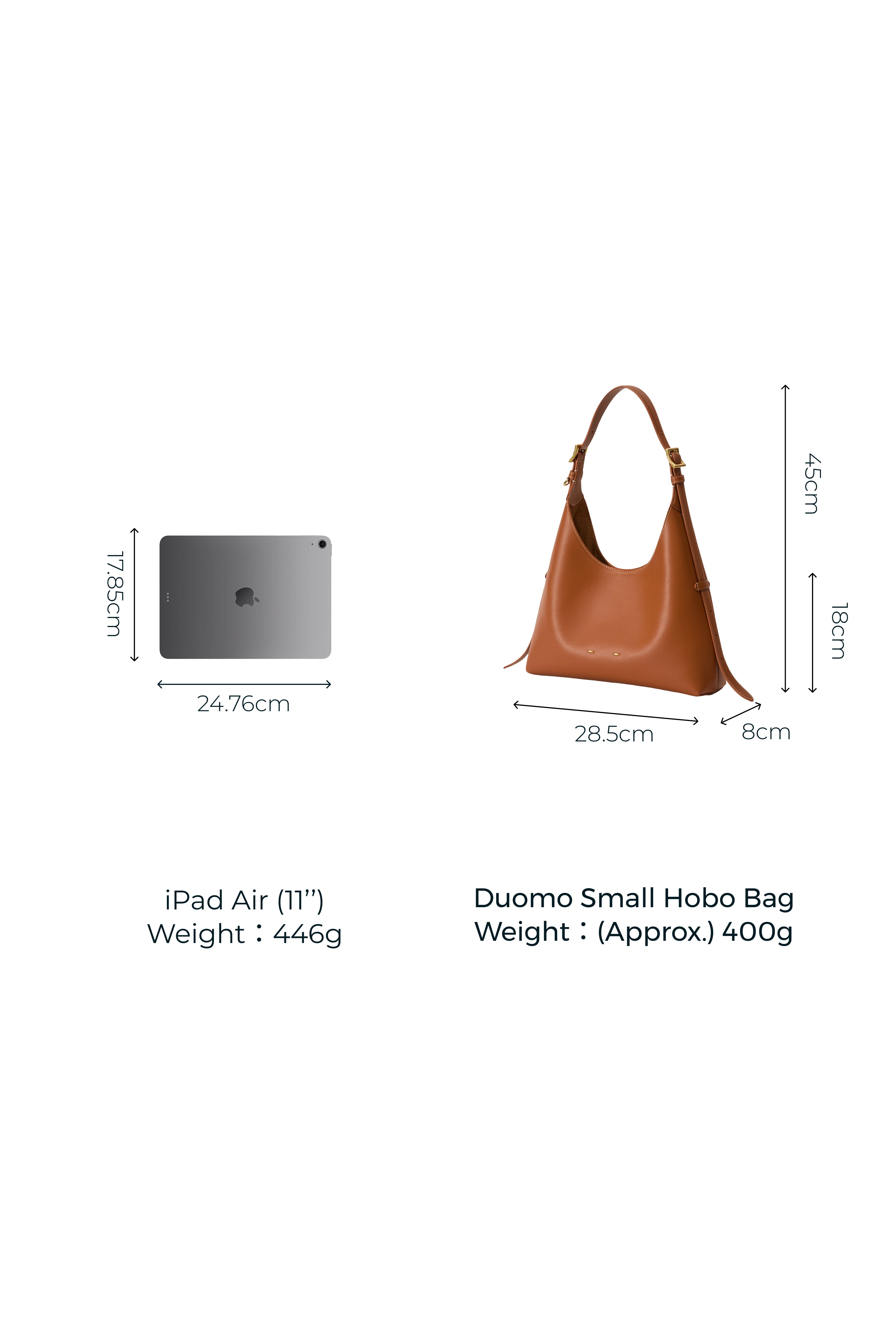 Duomo Small Hobo Bag in Nappa Leather