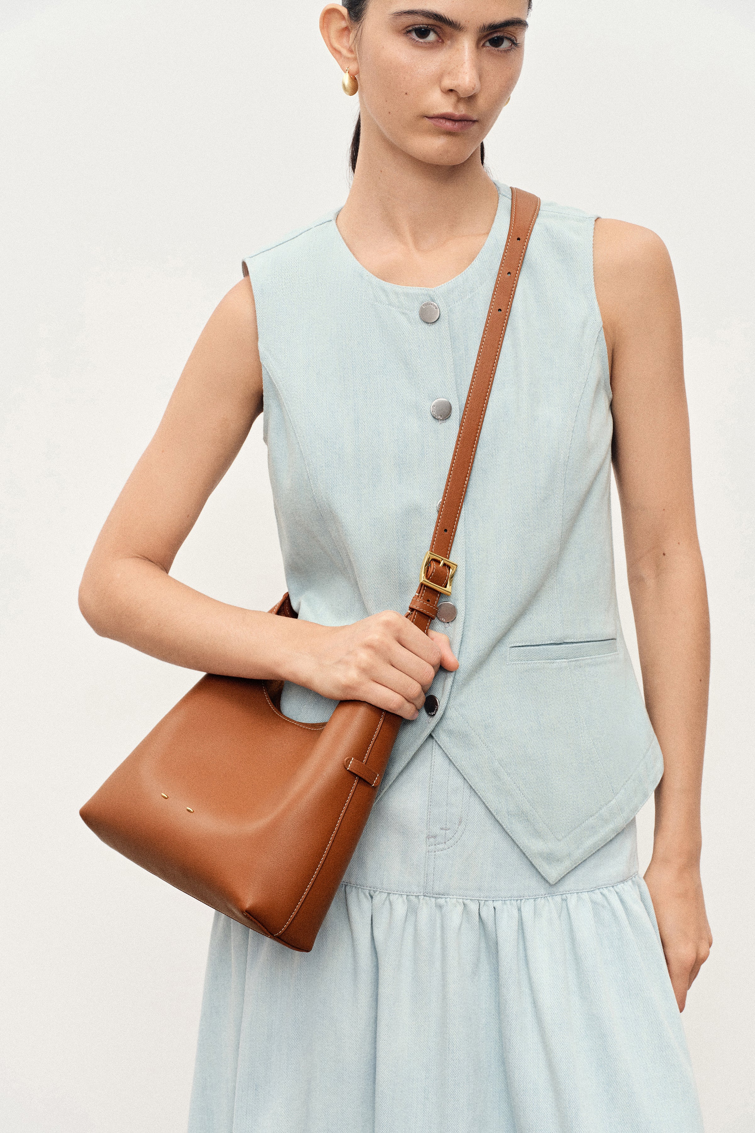 Duomo Small Hobo Bag in Nappa Leather