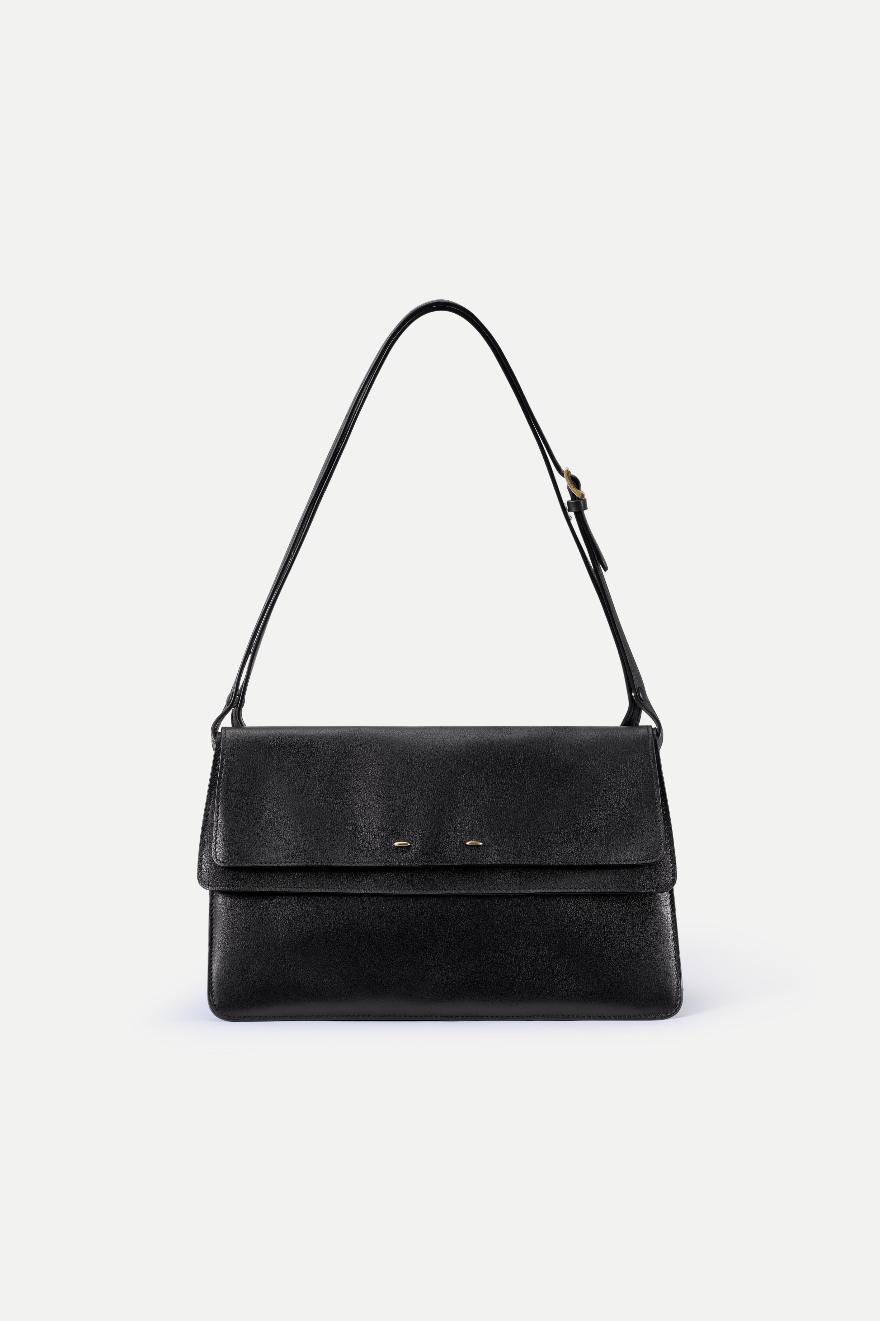 Soft Rialto Double Flap Bag in Nappa-Finish Top-Grain Cowhide