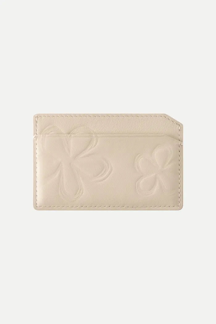 Bevel Double Layer Card Holder in Calfskin Leather