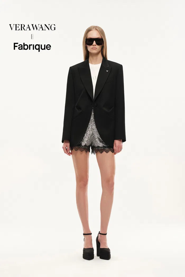 Architect Sculpted Waist Tucks Suit Blazer in Sheep Wool