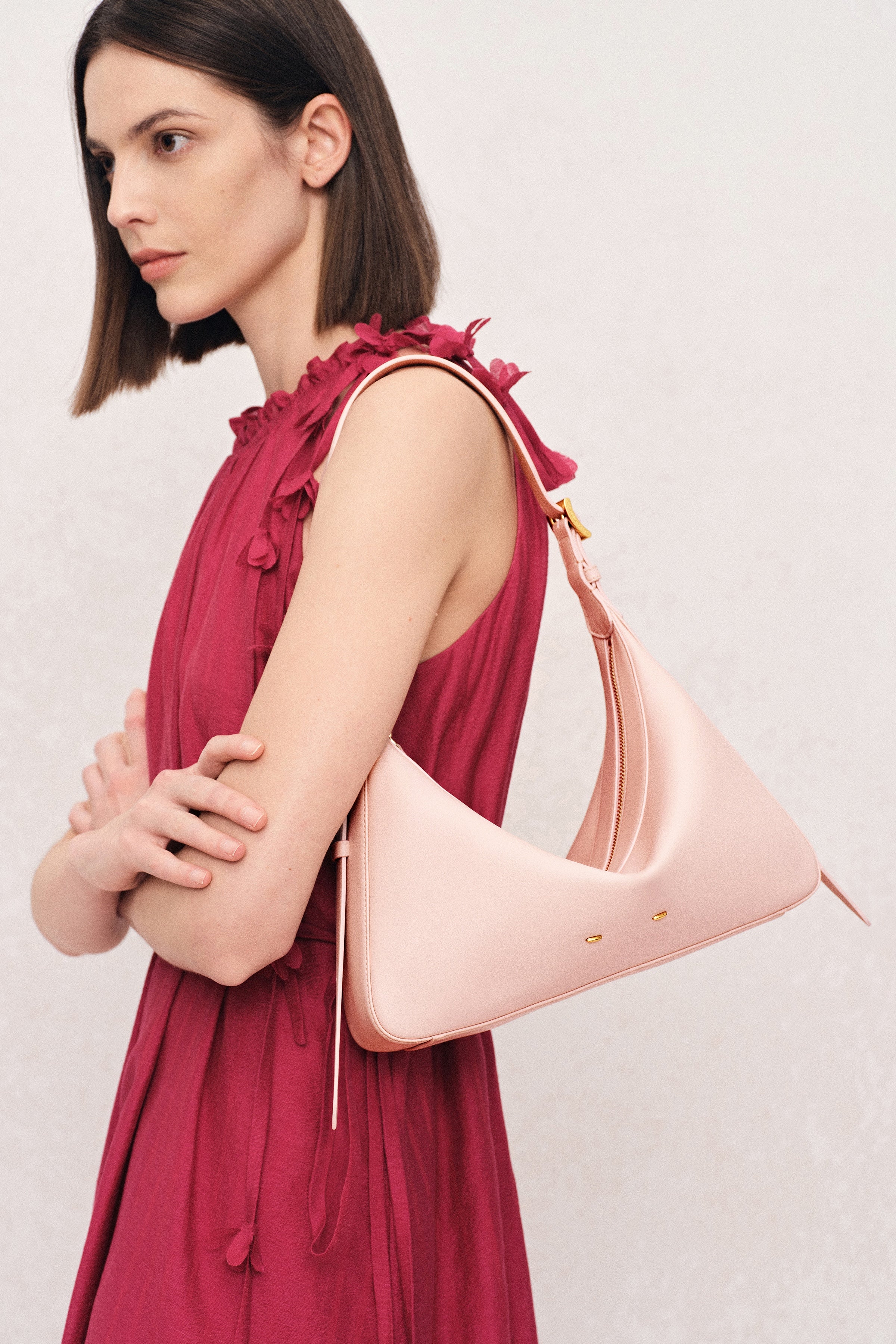 Navigli Shoulder Hobo Bag in Nappa Calfskin