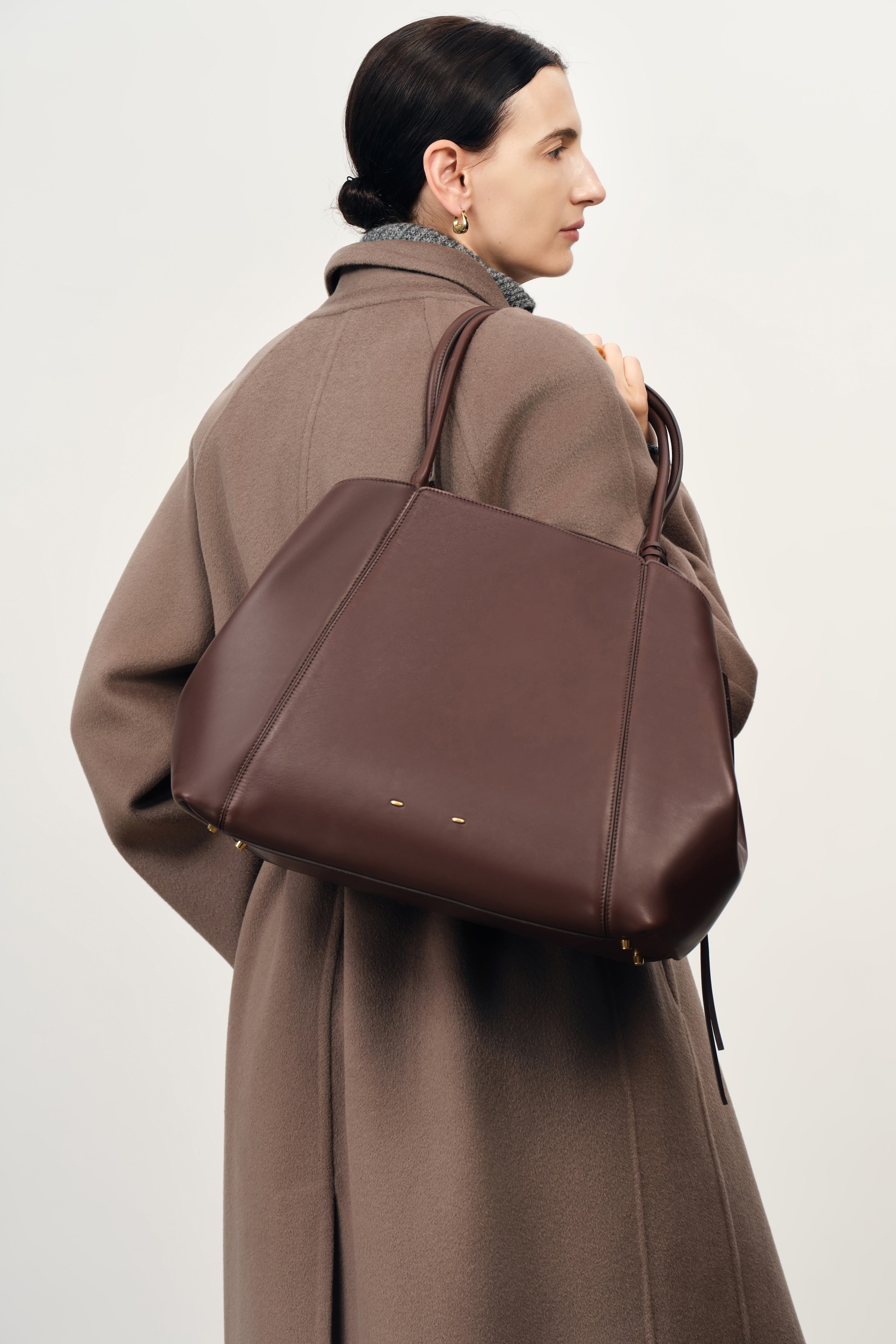 Brera Convertible Tote Bag Large in Dutch Calfskin and Suede
