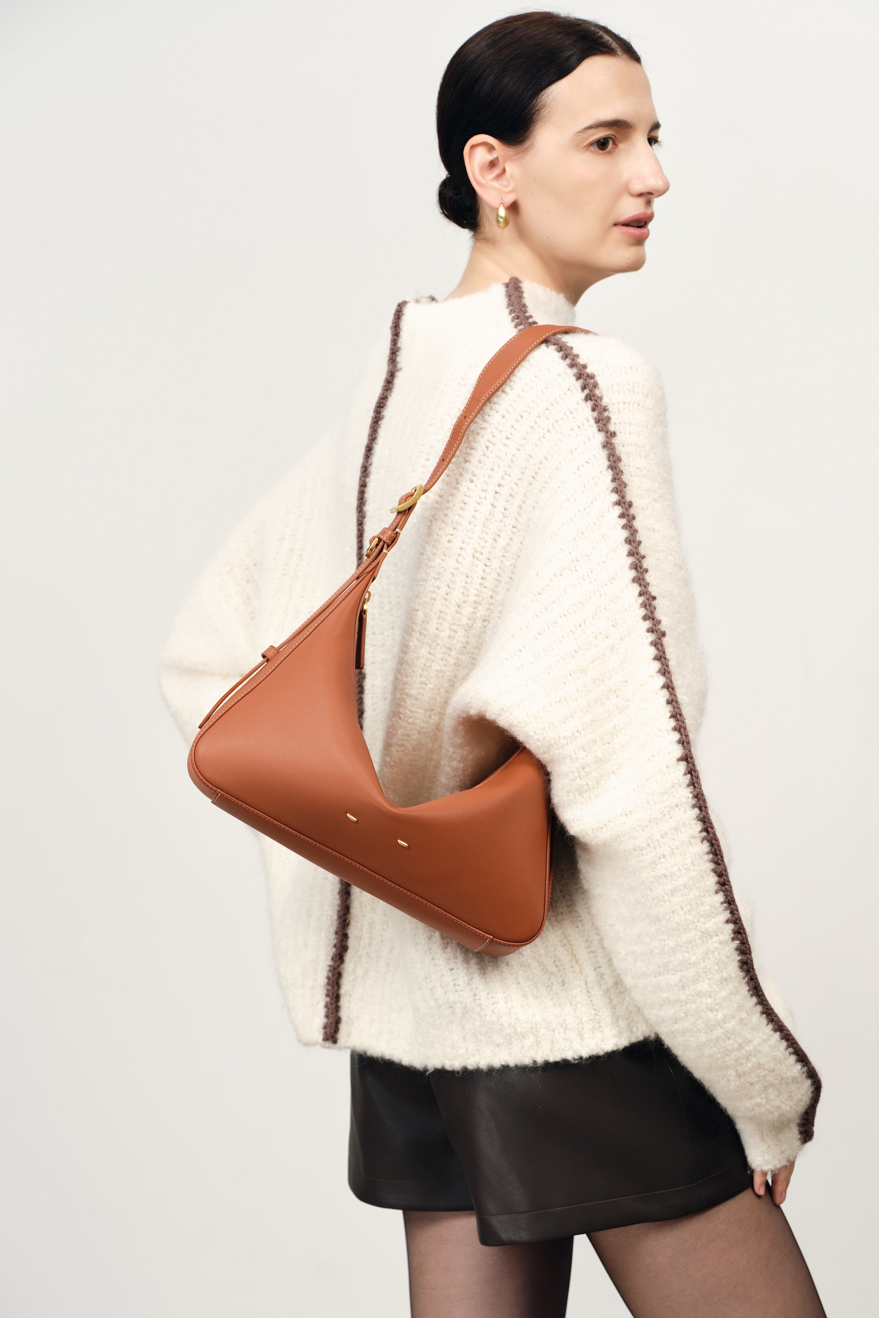 Navigli Shoulder Hobo Bag in Nappa Calfskin