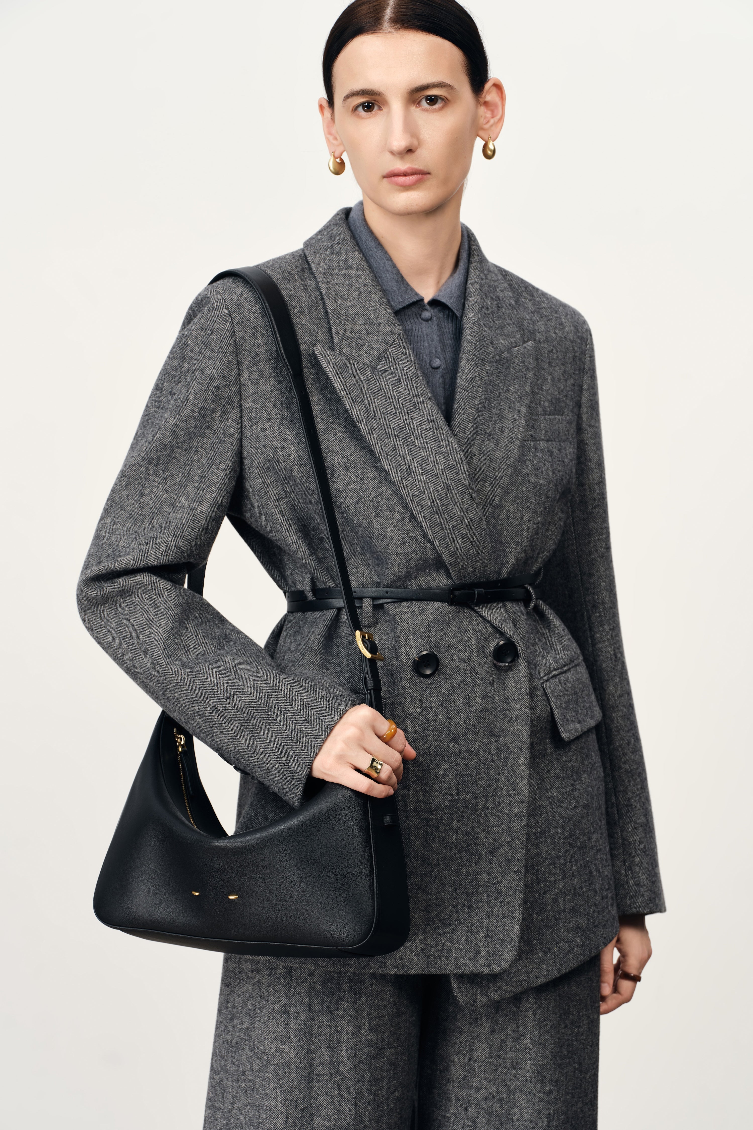 Navigli Shoulder Hobo Bag in Nappa Calfskin