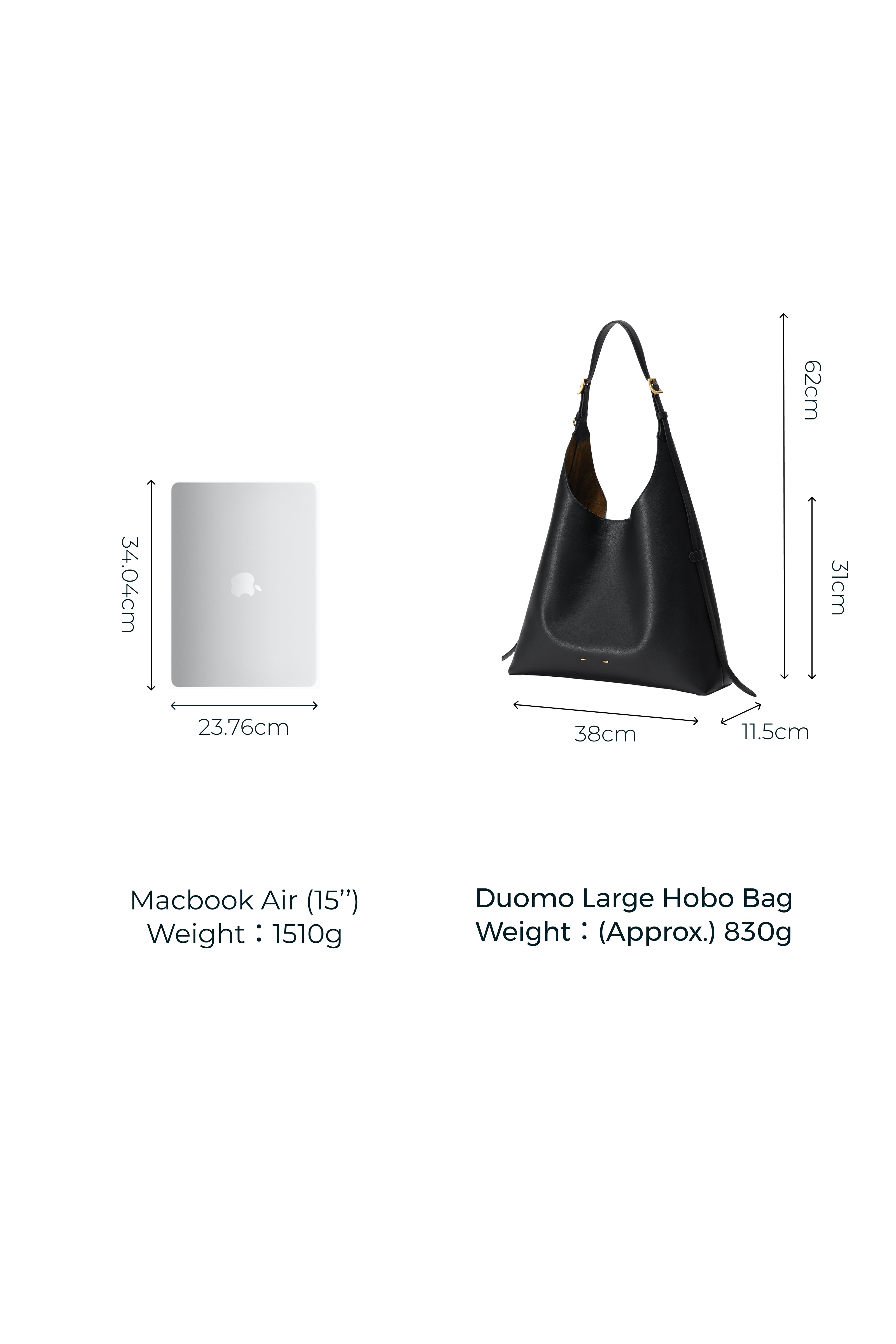 Duomo Hobo Bag Large in Nappa Leather
