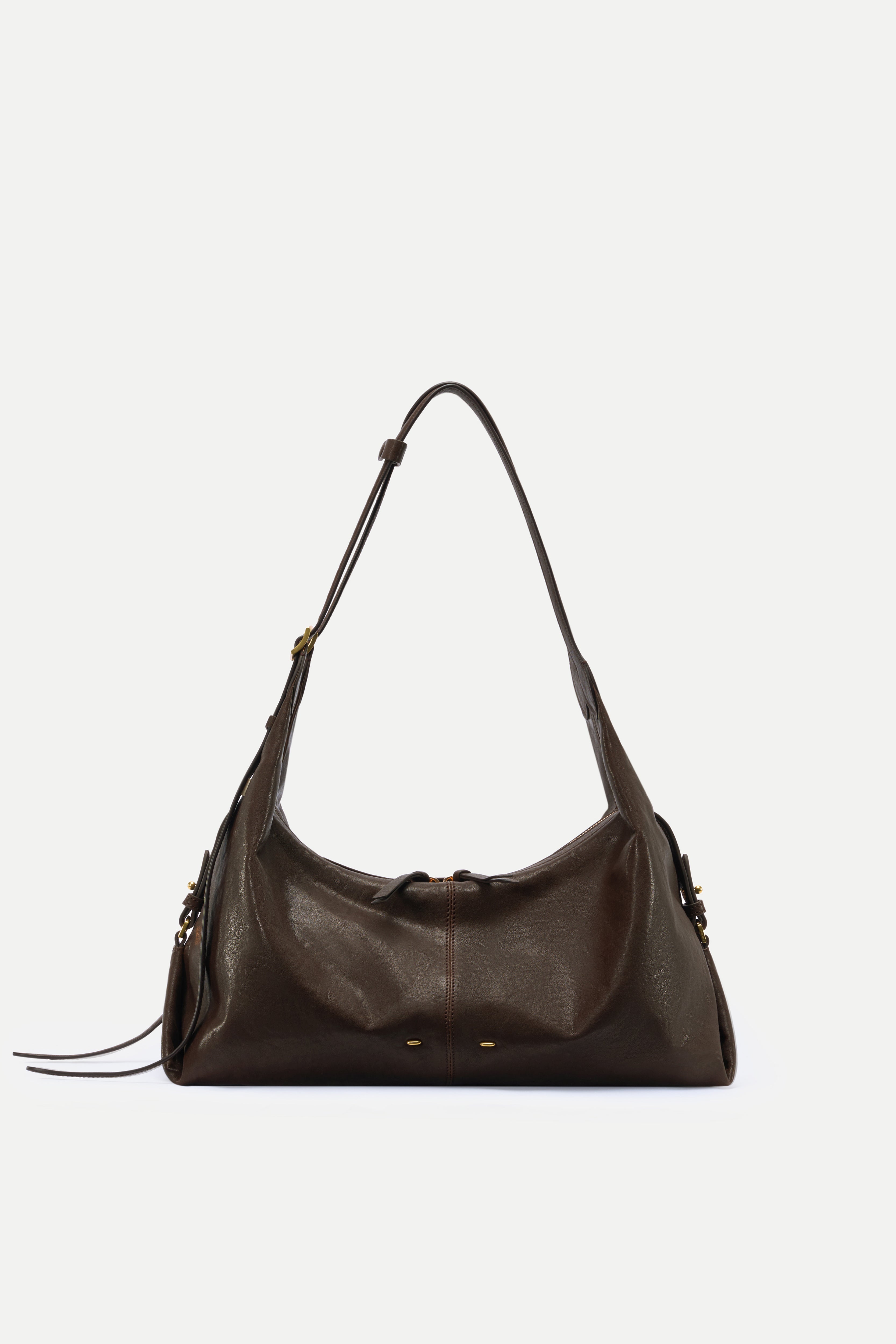 Aura Slouchy Medium Hobo Bag in Vegetable-Tanned Leather