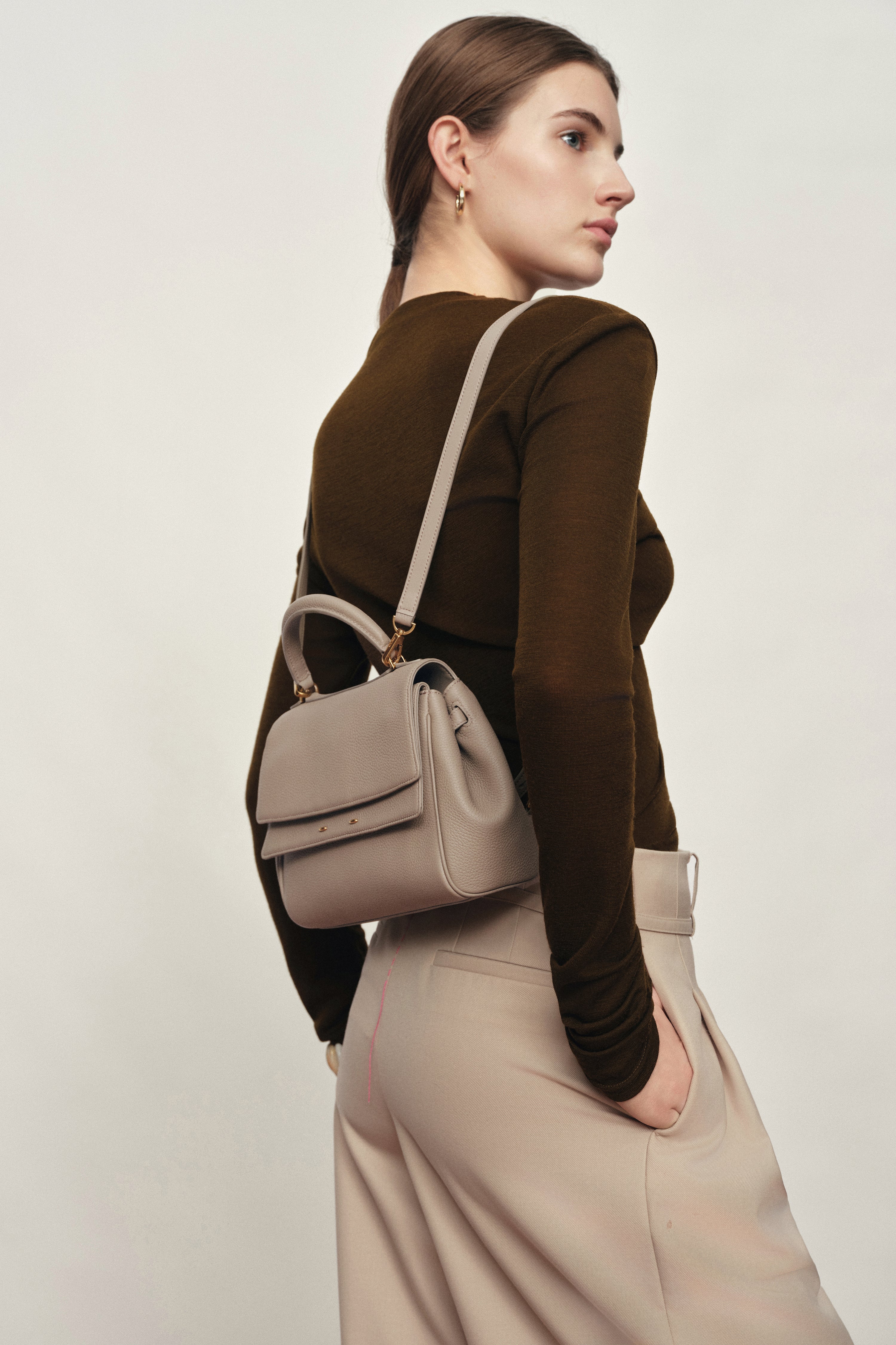 Rialto Small Handbag in Pebble-Grain Top-Grain Cowhide Leather
