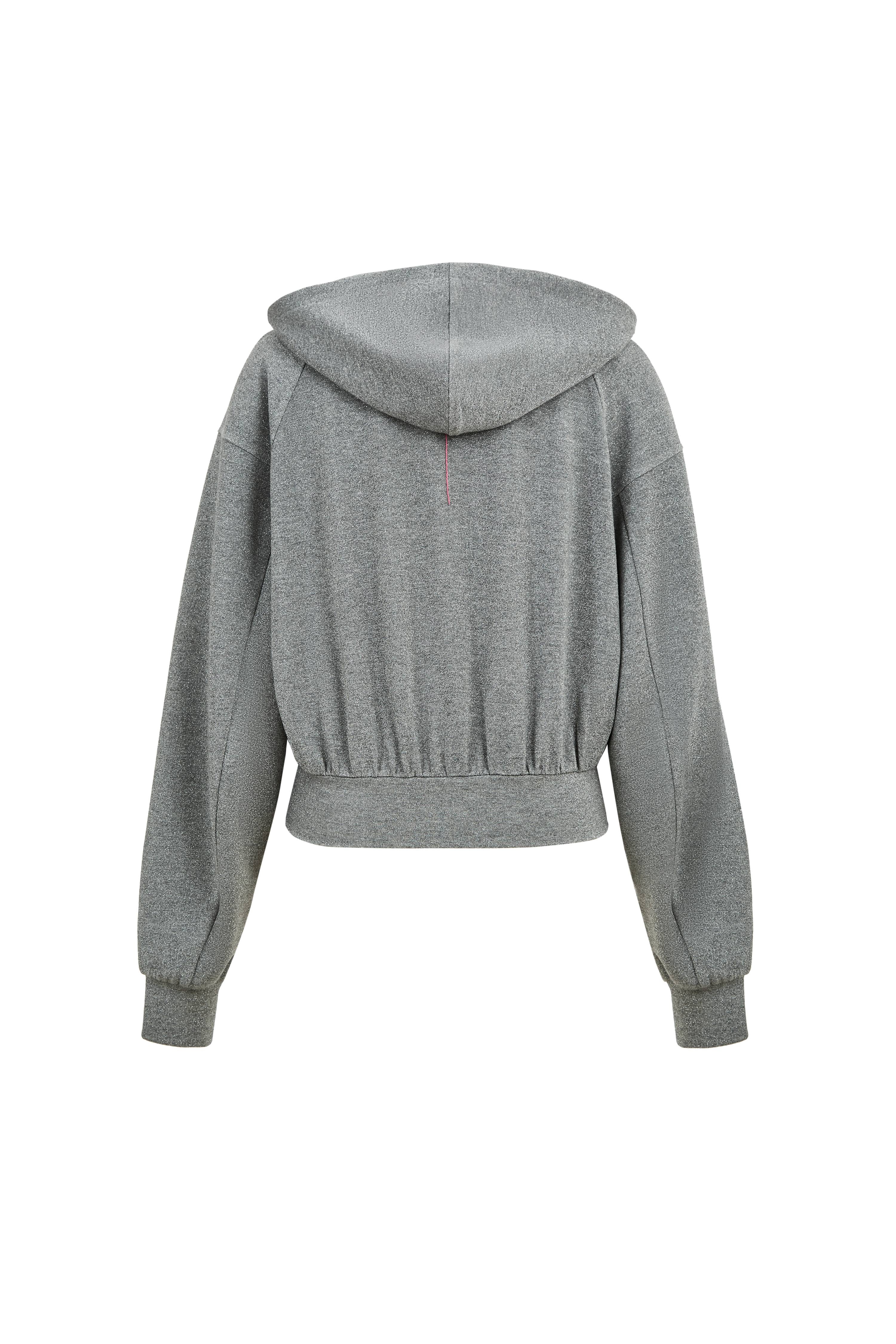 Illusion-S Crop Hoodie in Bright Silk Knitting