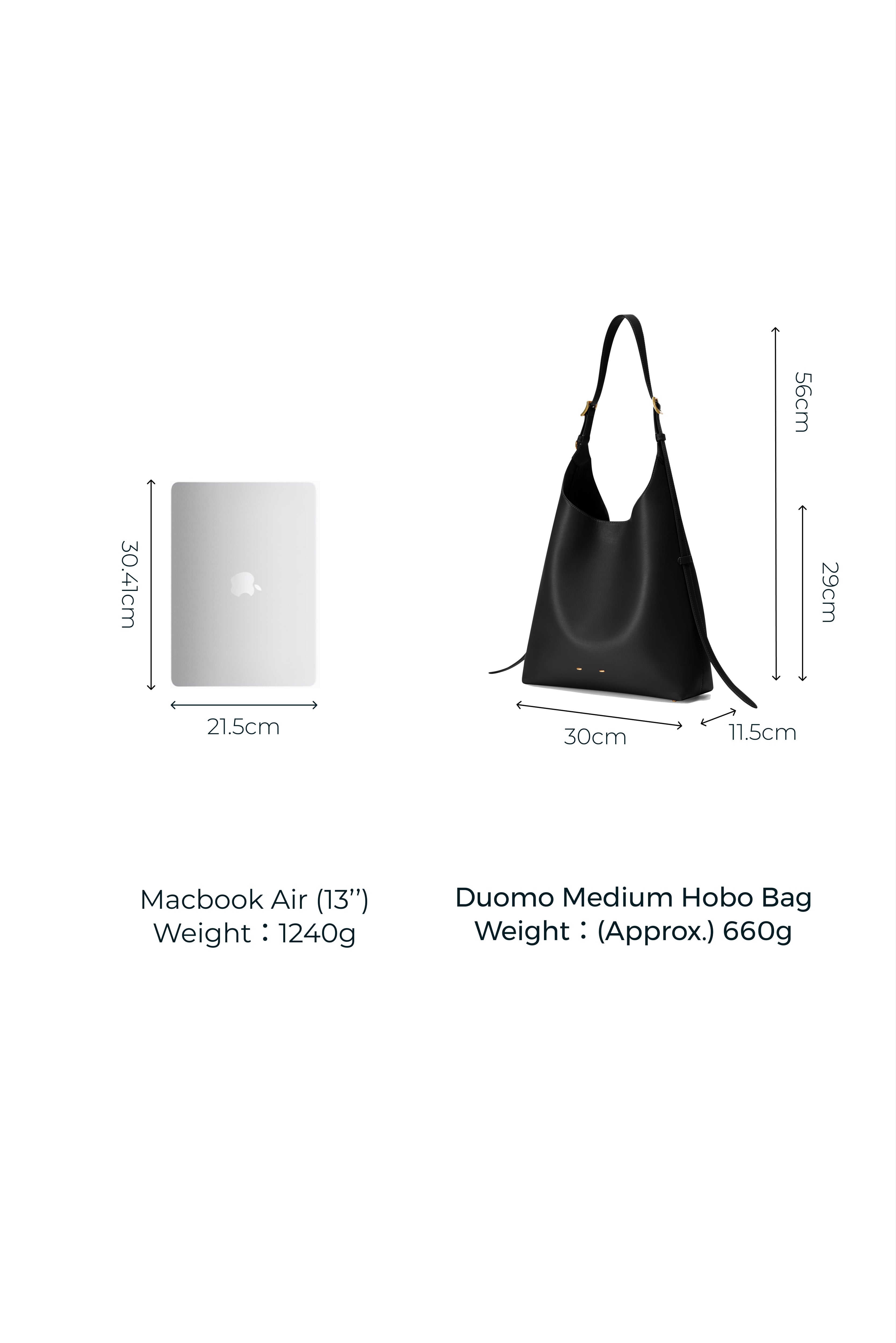 Duomo Hobo Bag Medium in Full Grain Leather