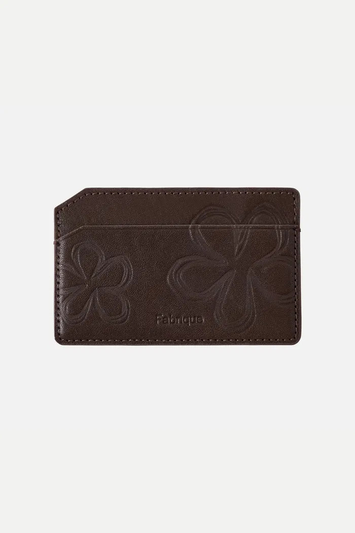 Bevel Double Layer Card Holder in Calfskin Leather