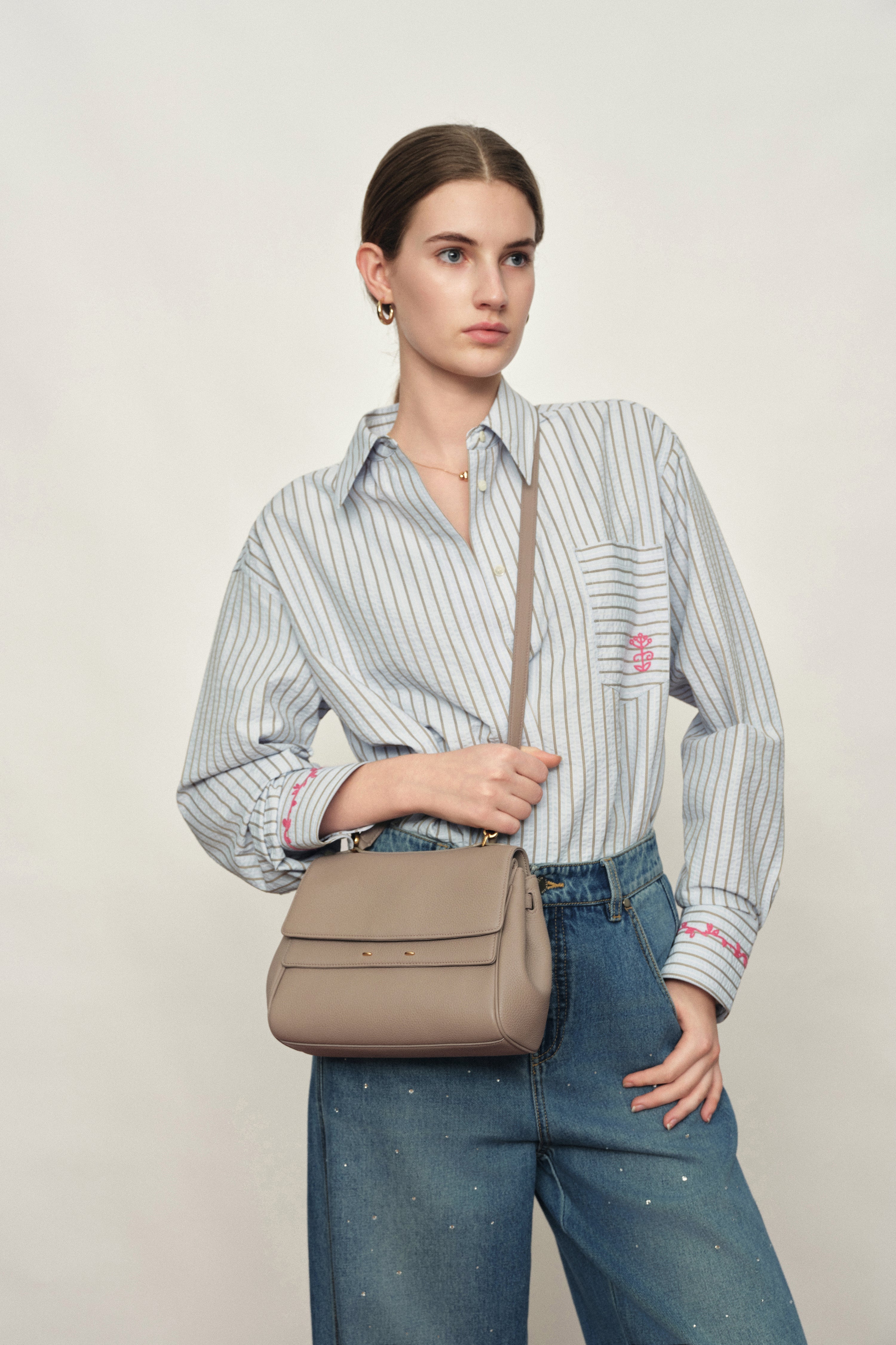 Rialto Small Handbag in Pebble-Grain Top-Grain Cowhide Leather