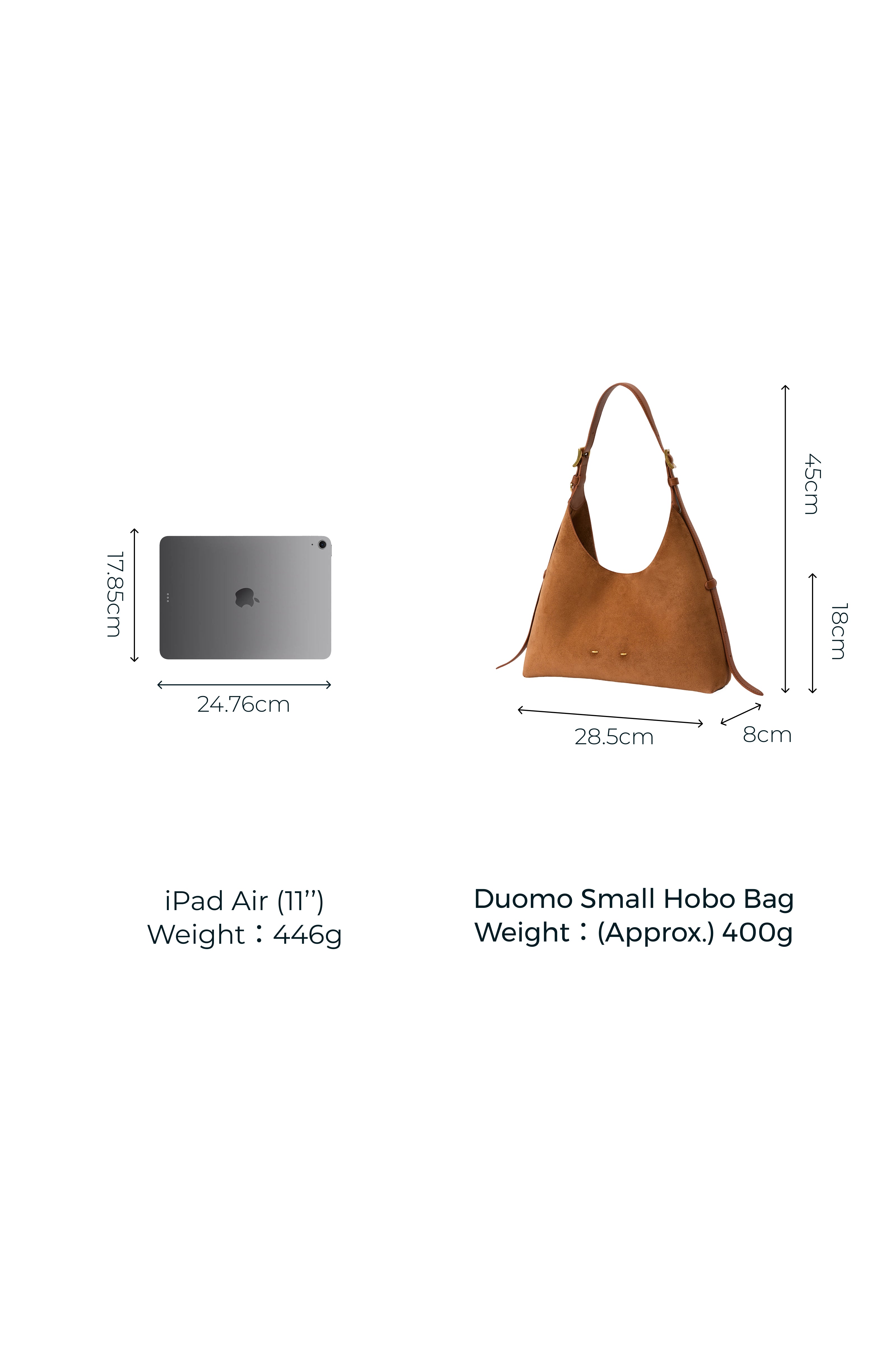 Duomo Small Hobo Bag in Suede