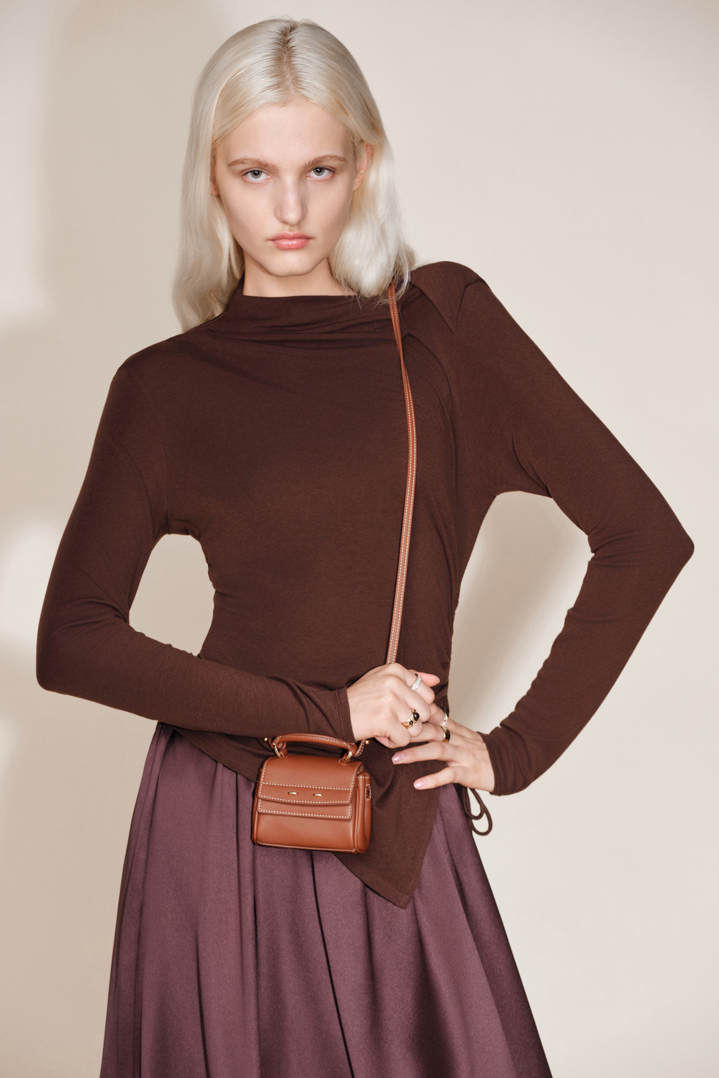 Rialto Mini Charm Bag in Top-grain Nappa Cowhide Leather
