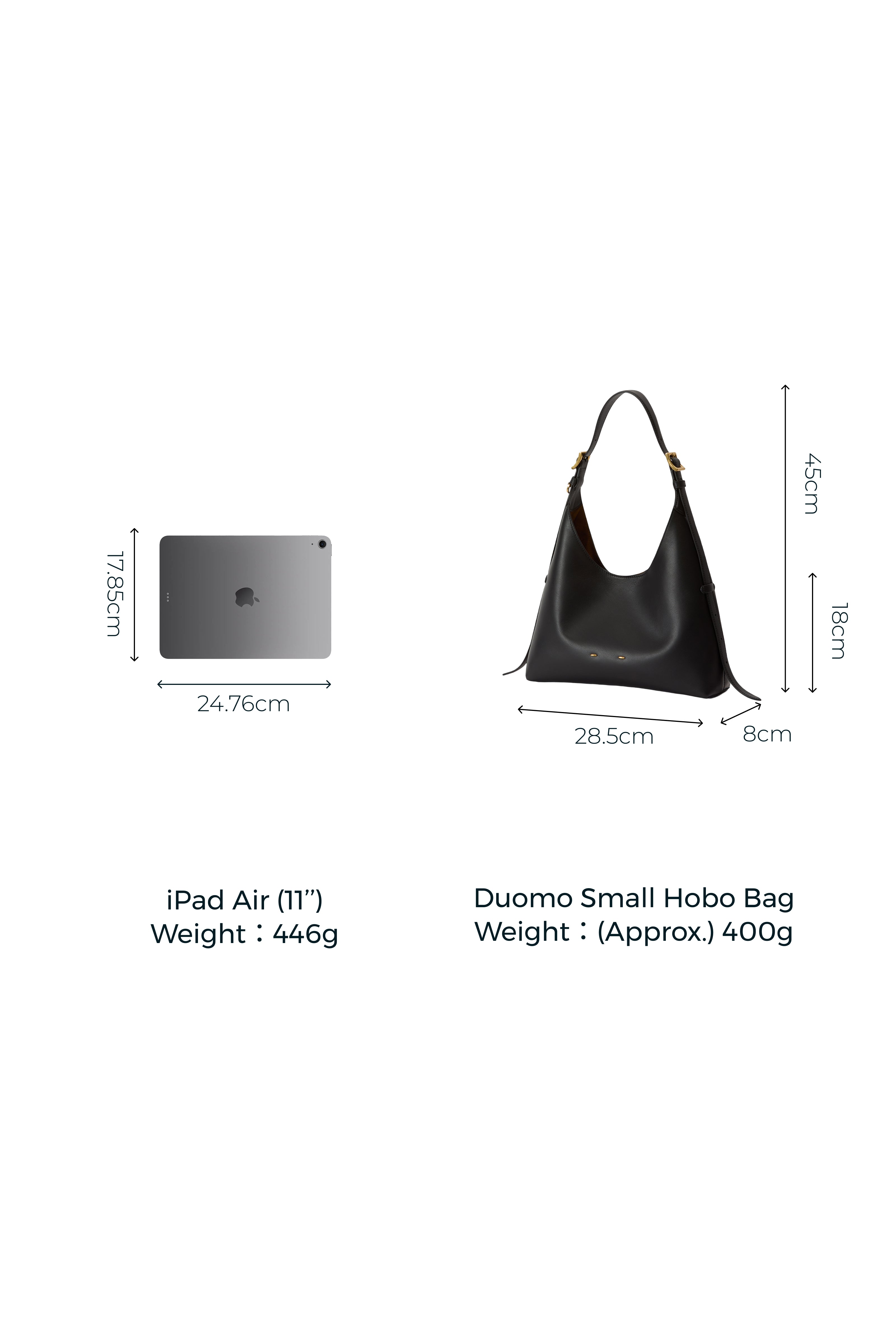 Duomo Small Hobo Bag in Nappa Leather