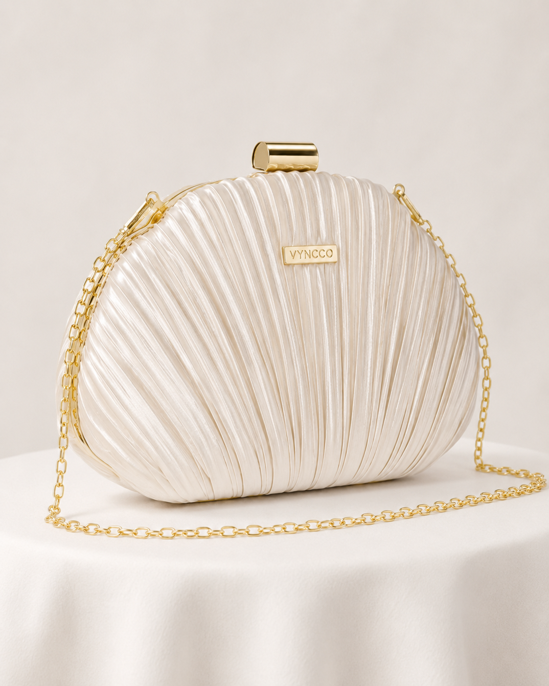VYNCCO Pearl Pleated Evening Clutch