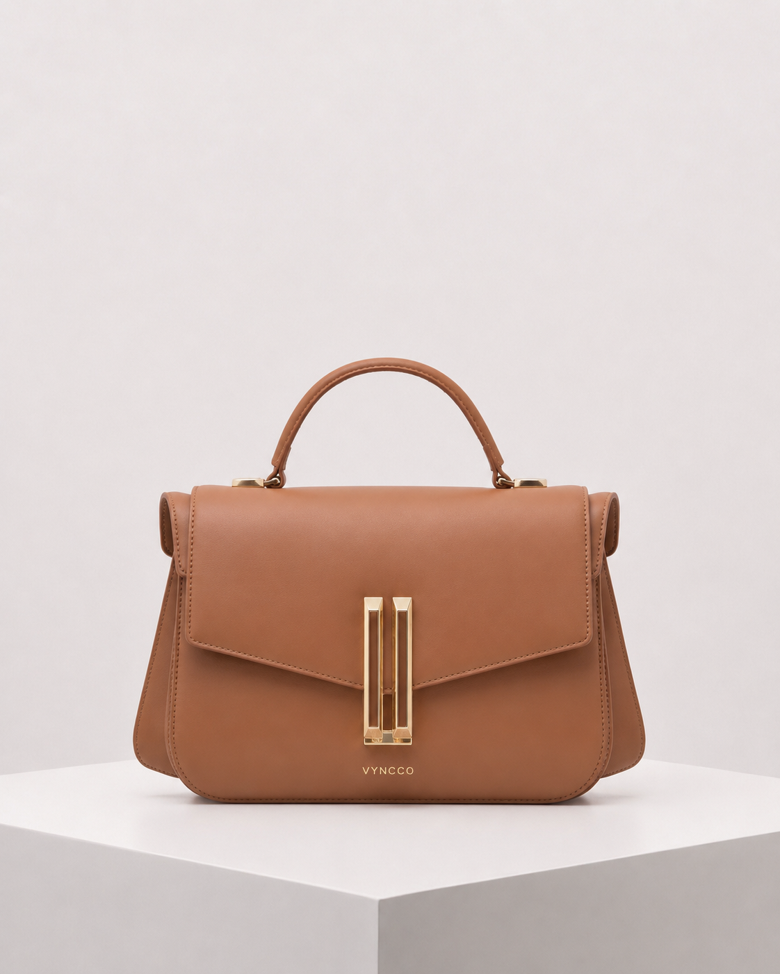 VYNCCO Sculpted Leather Top Handle Bag