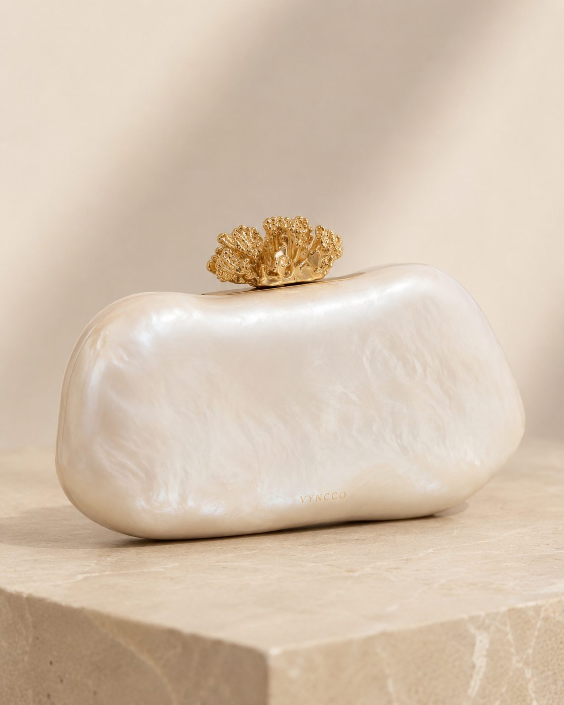 Pearl Sculpted Evening Clutch