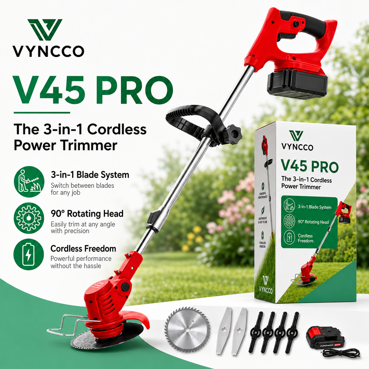 V45 PRO | The 3-in-1 Cordless Trimmer