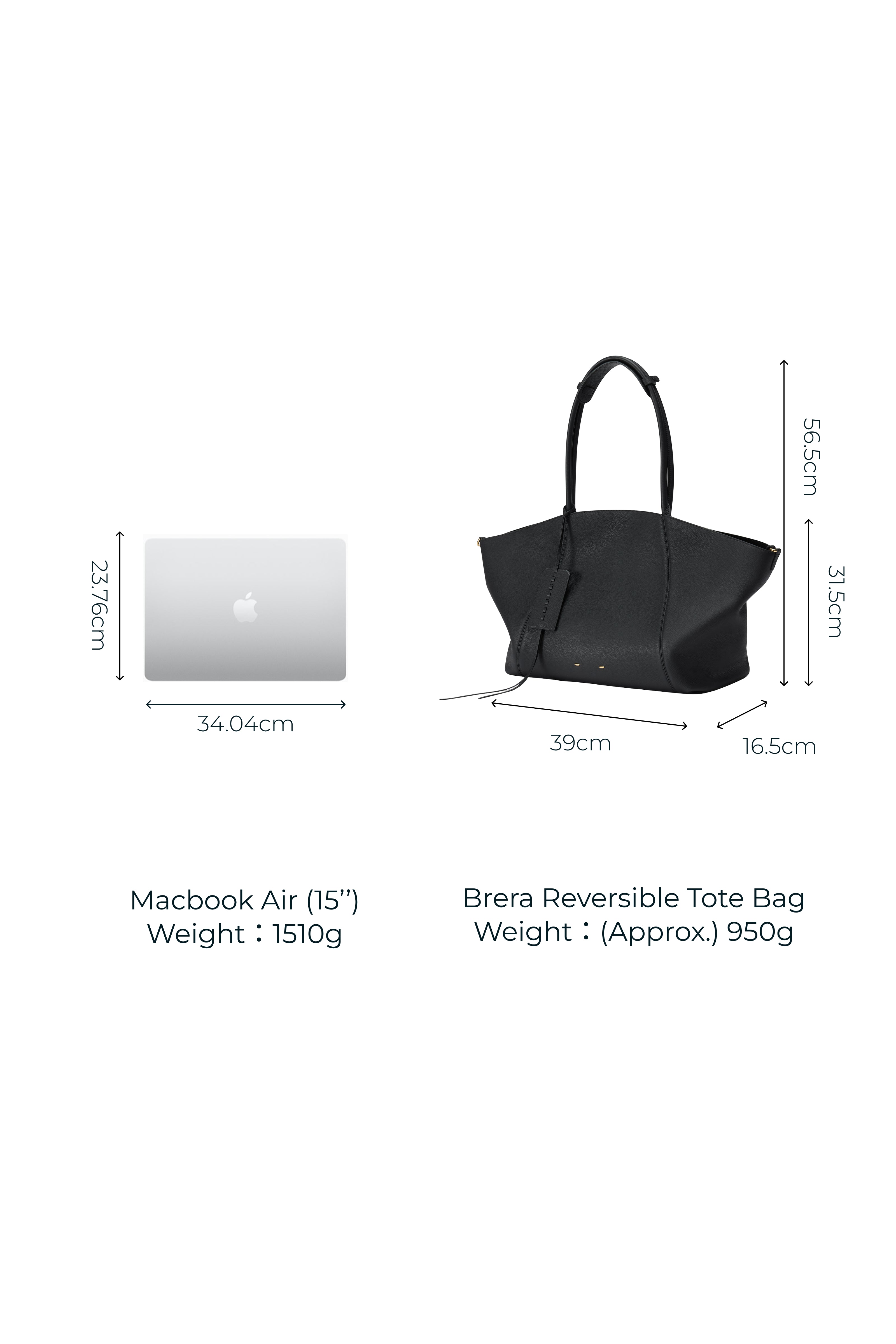 Brera Convertible Tote Bag Large in Full Grain Leather and Suede