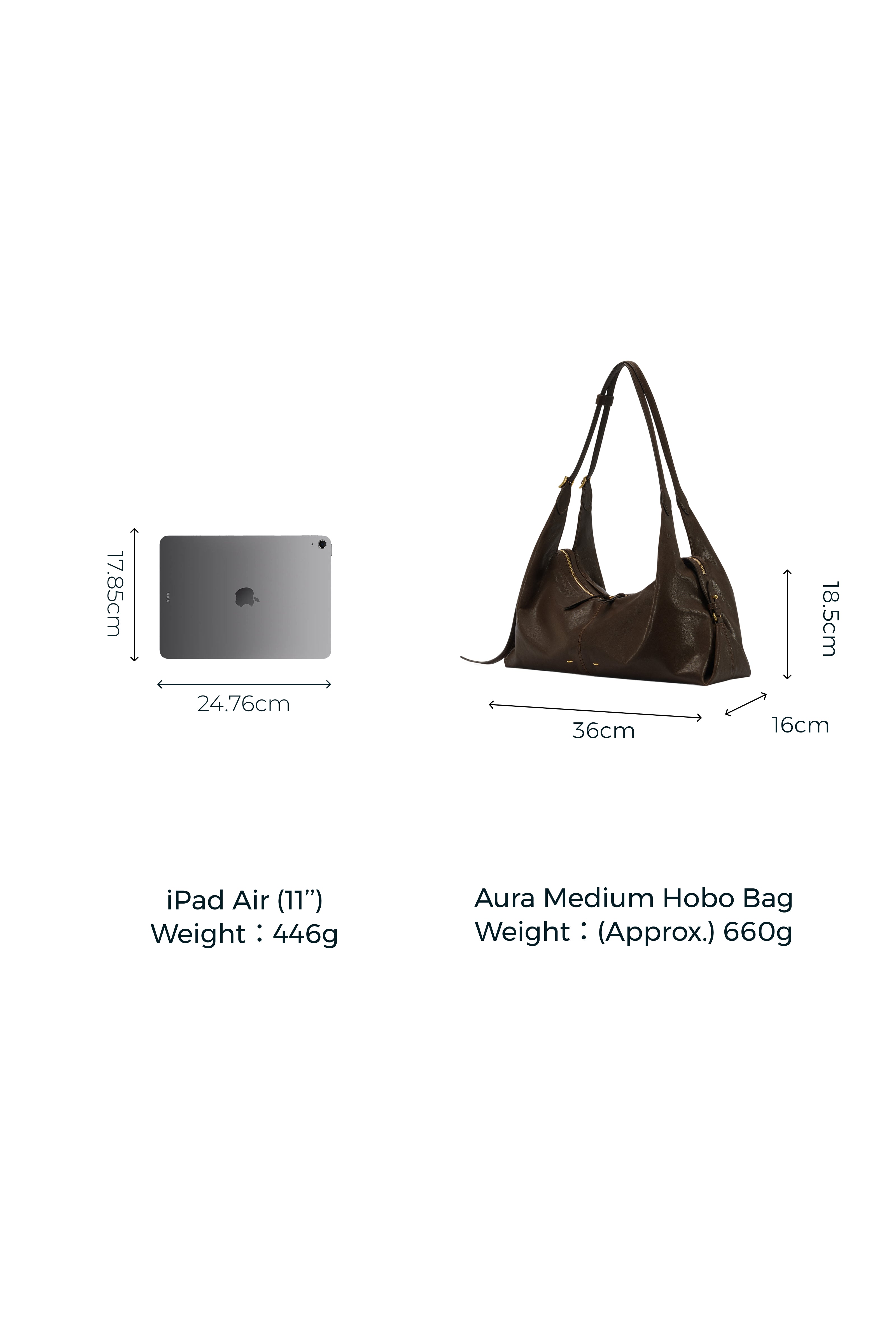 Aura Slouchy Medium Hobo Bag in Vegetable-Tanned Leather