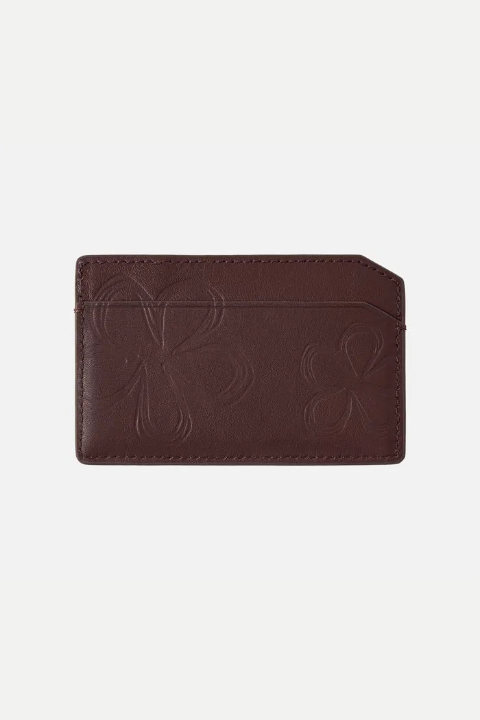 Bevel Double Layer Card Holder in Calfskin Leather