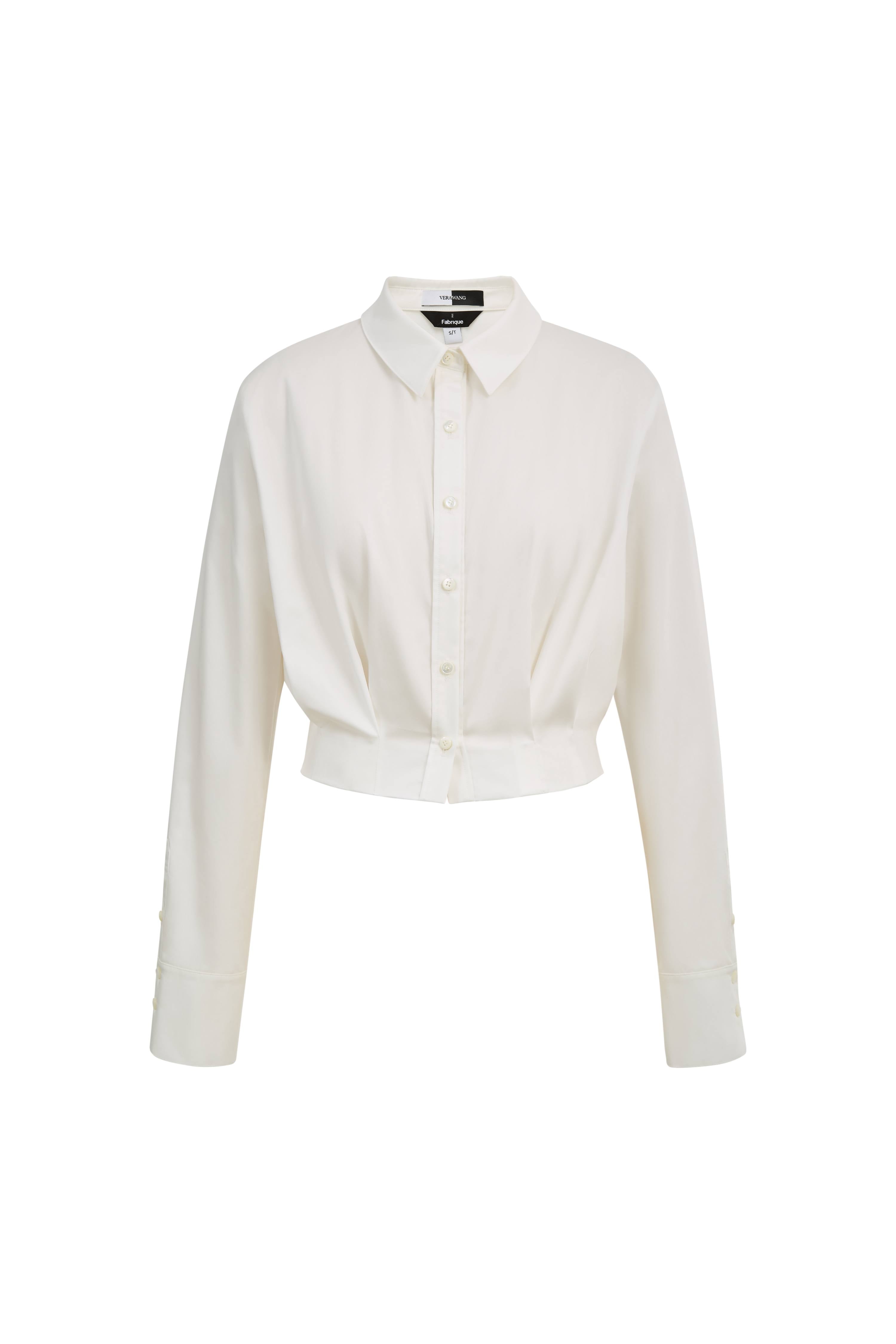Tessera Pleated Crop Shirt in Cotton