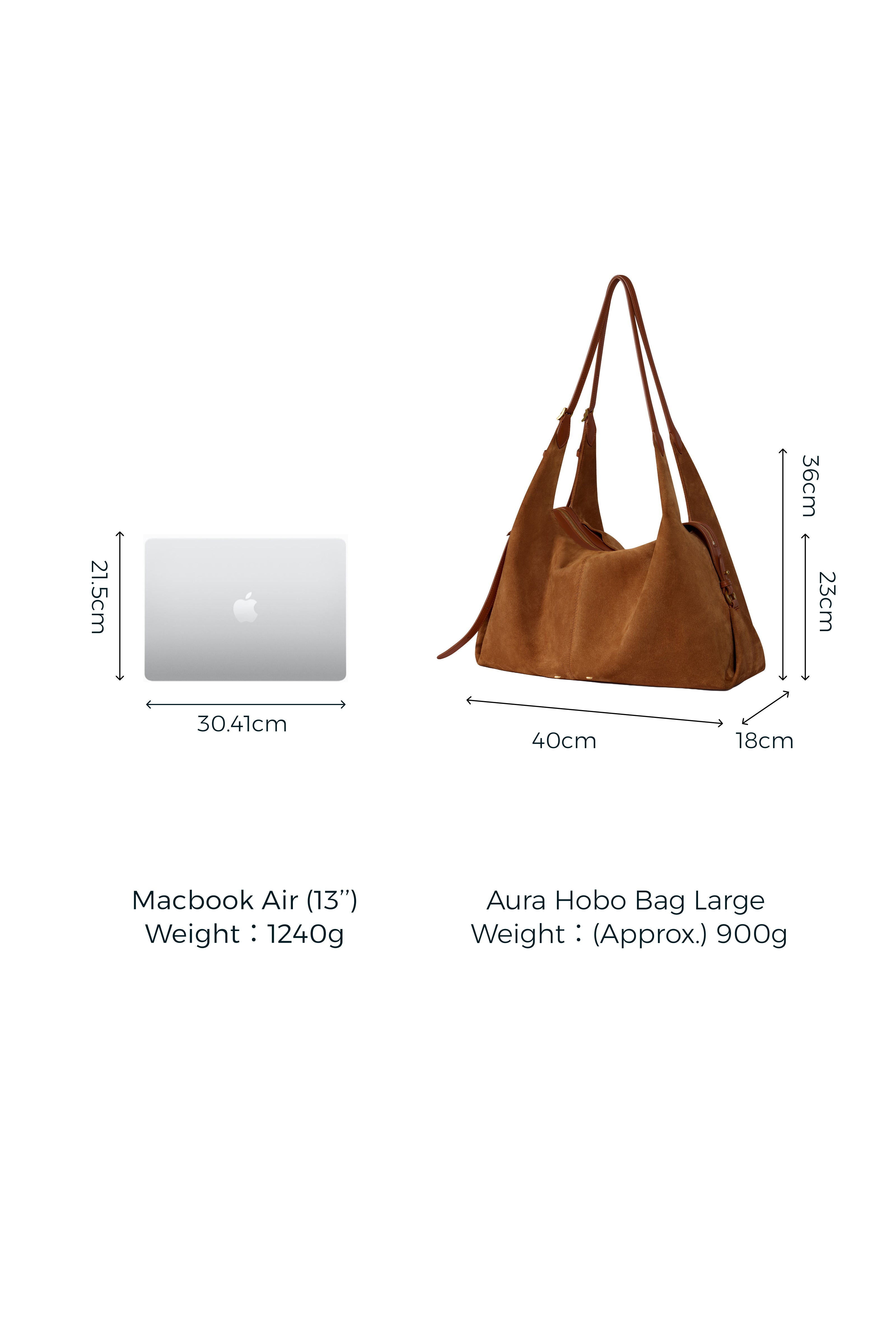 Aura Hobo Bag in Spanish Suede