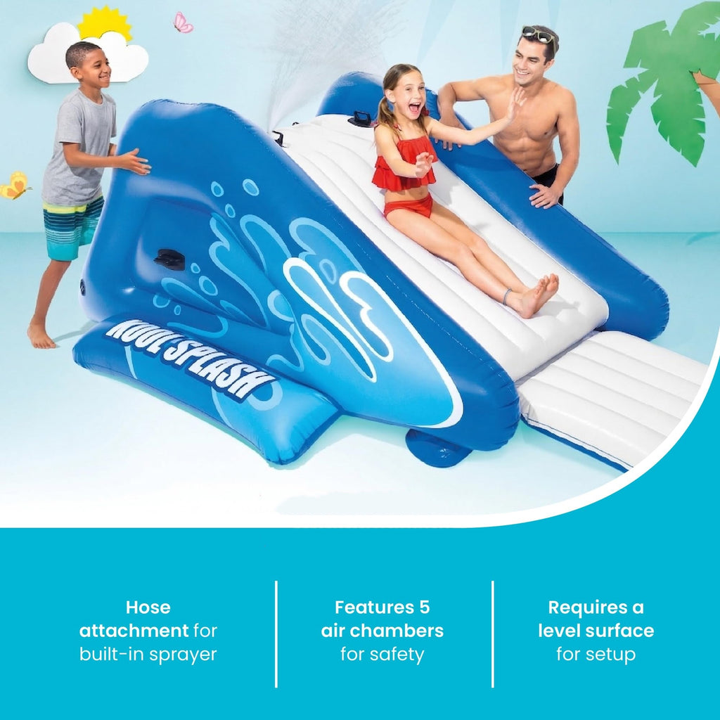 Centro Giochi Gonfiabile Piscina con Scivolo d'Acqua
