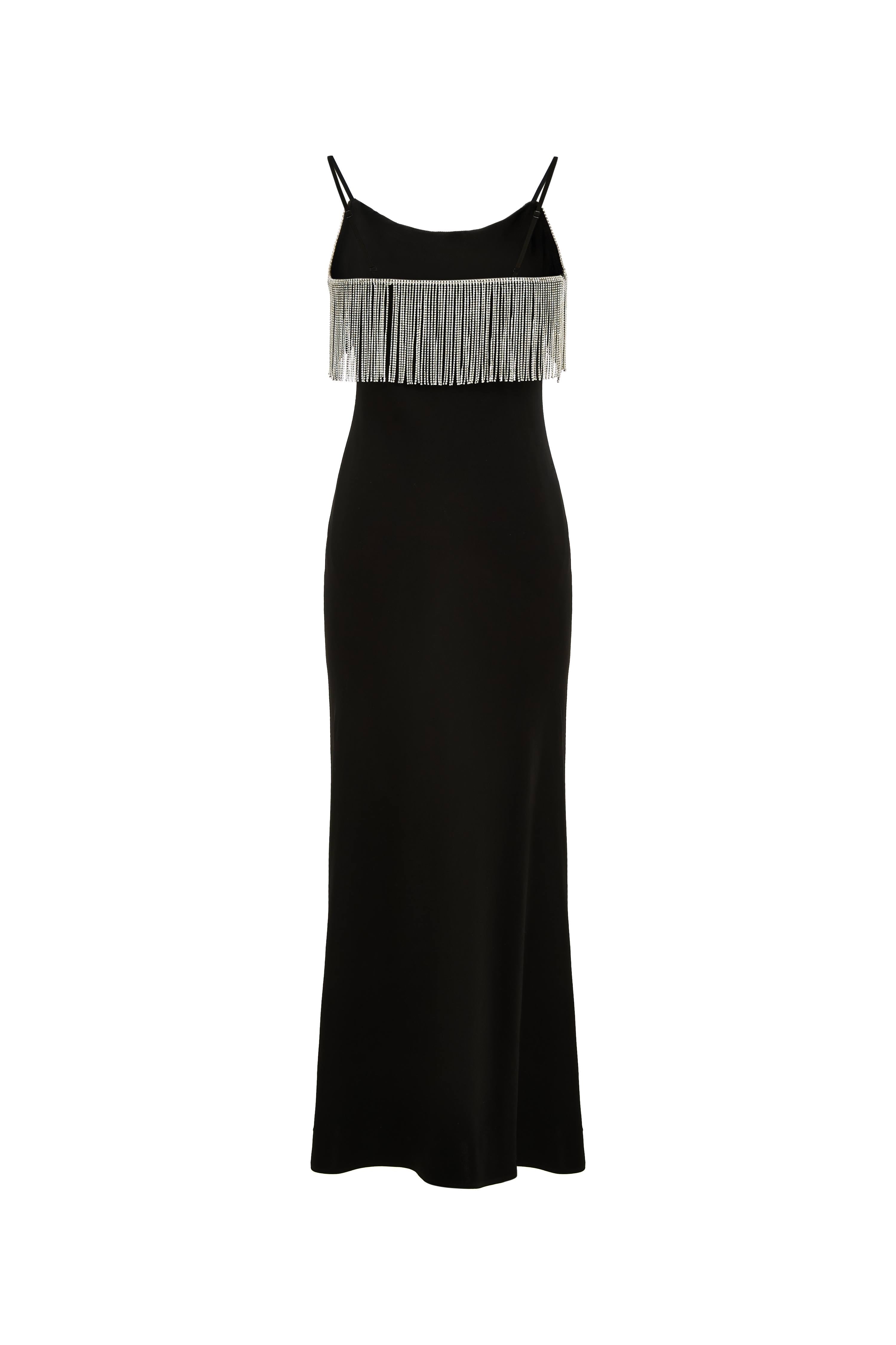 Nocturne Embellished Slip Dress in Viscose Acetate Blend