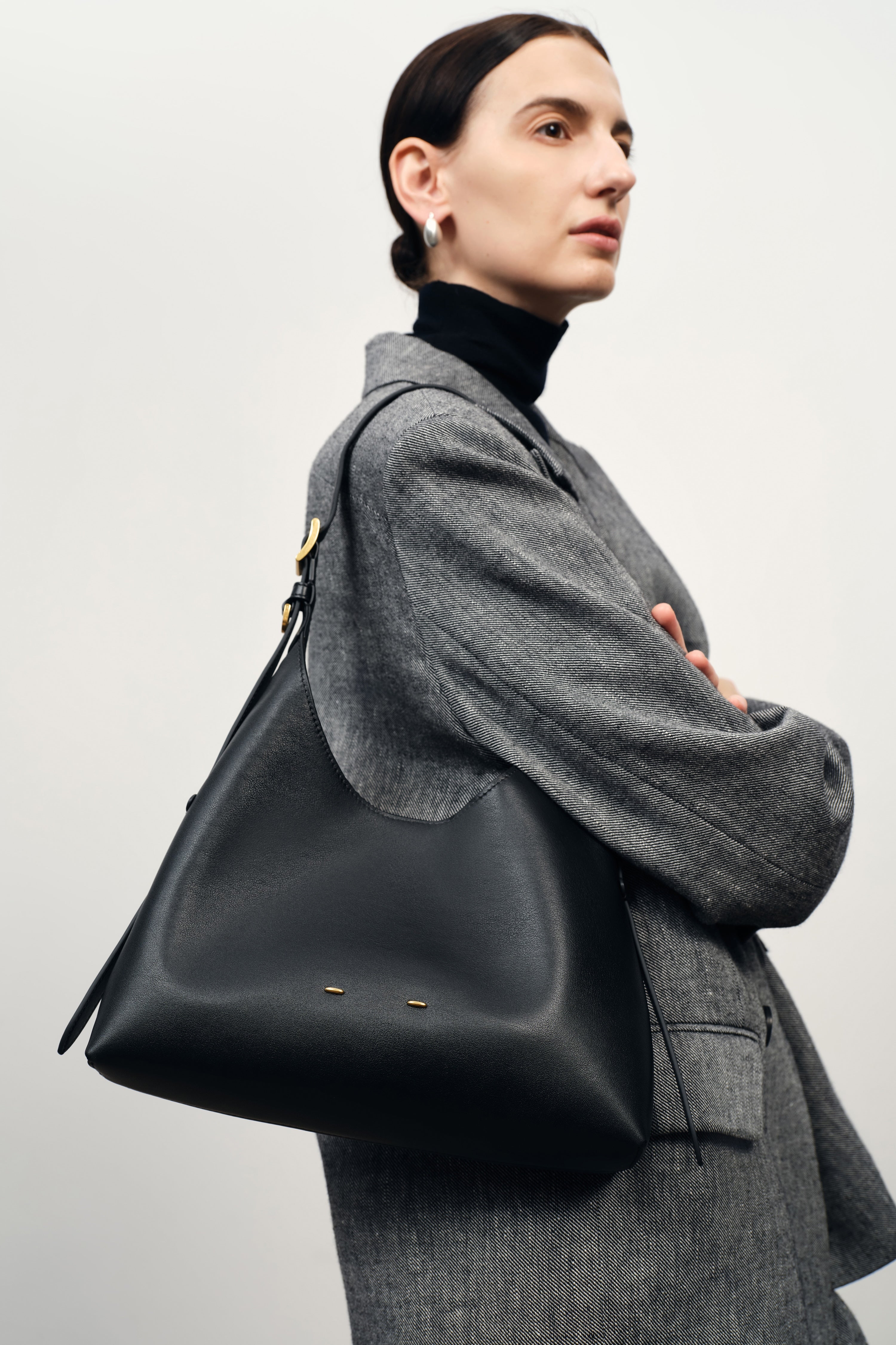 Duomo Small Hobo Bag in Nappa Leather